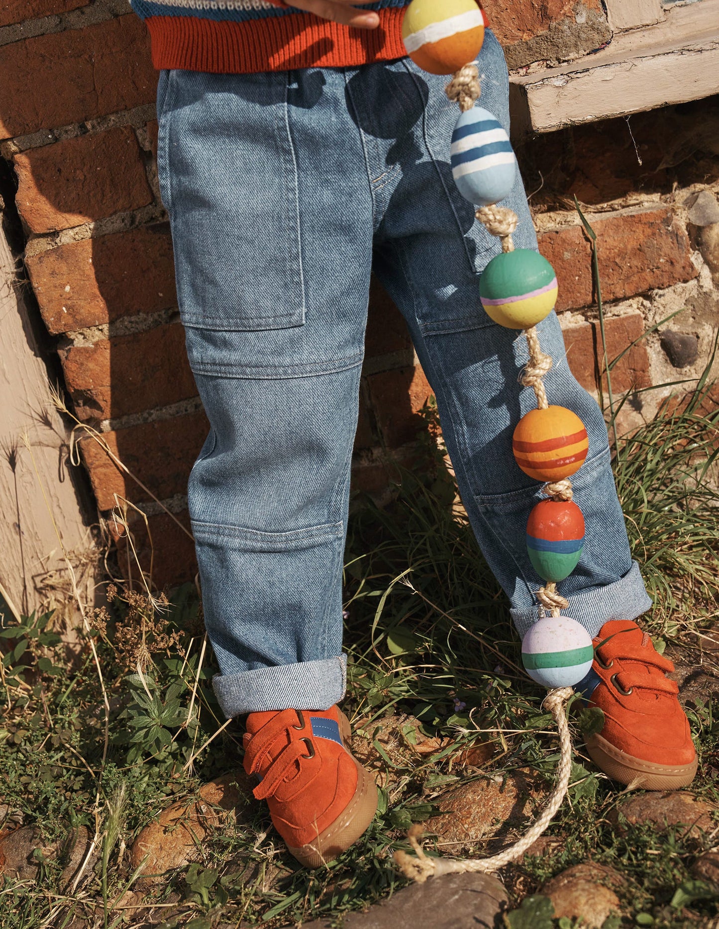 Jean à genoux renforcés-Bleu moyen délavé