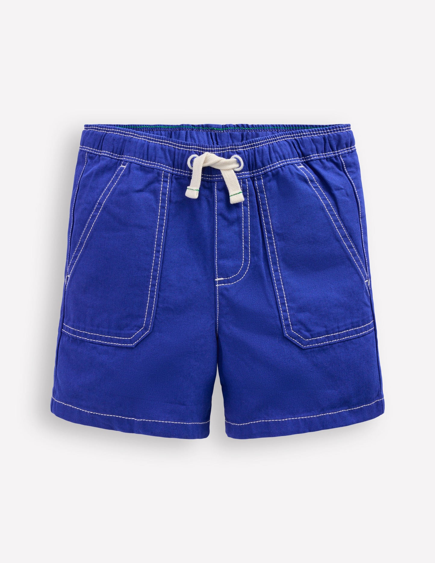 Short en coton à enfiler-Bleu vif