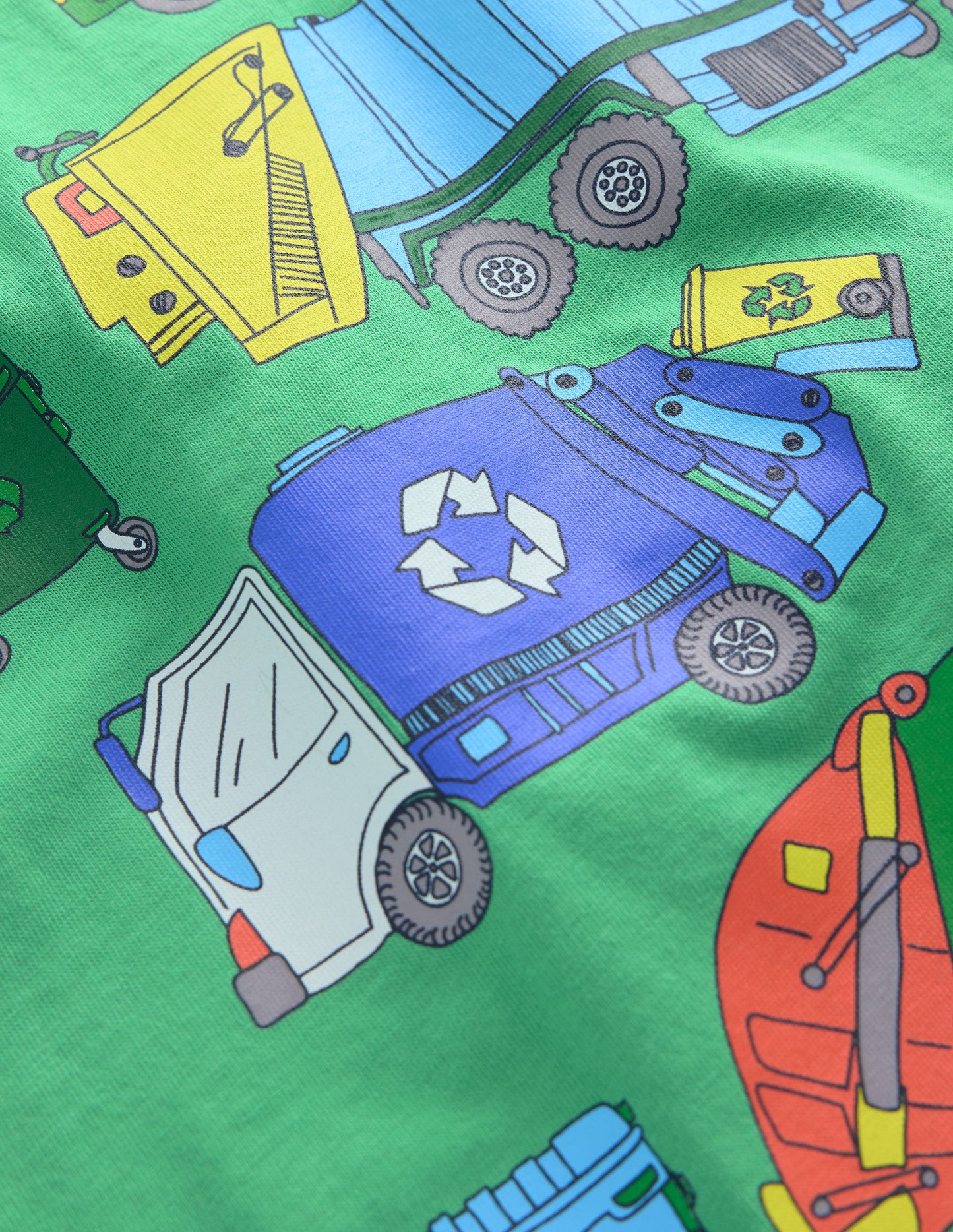 T-shirt graphique à manches courtes-Camions de recyclage vert aloe