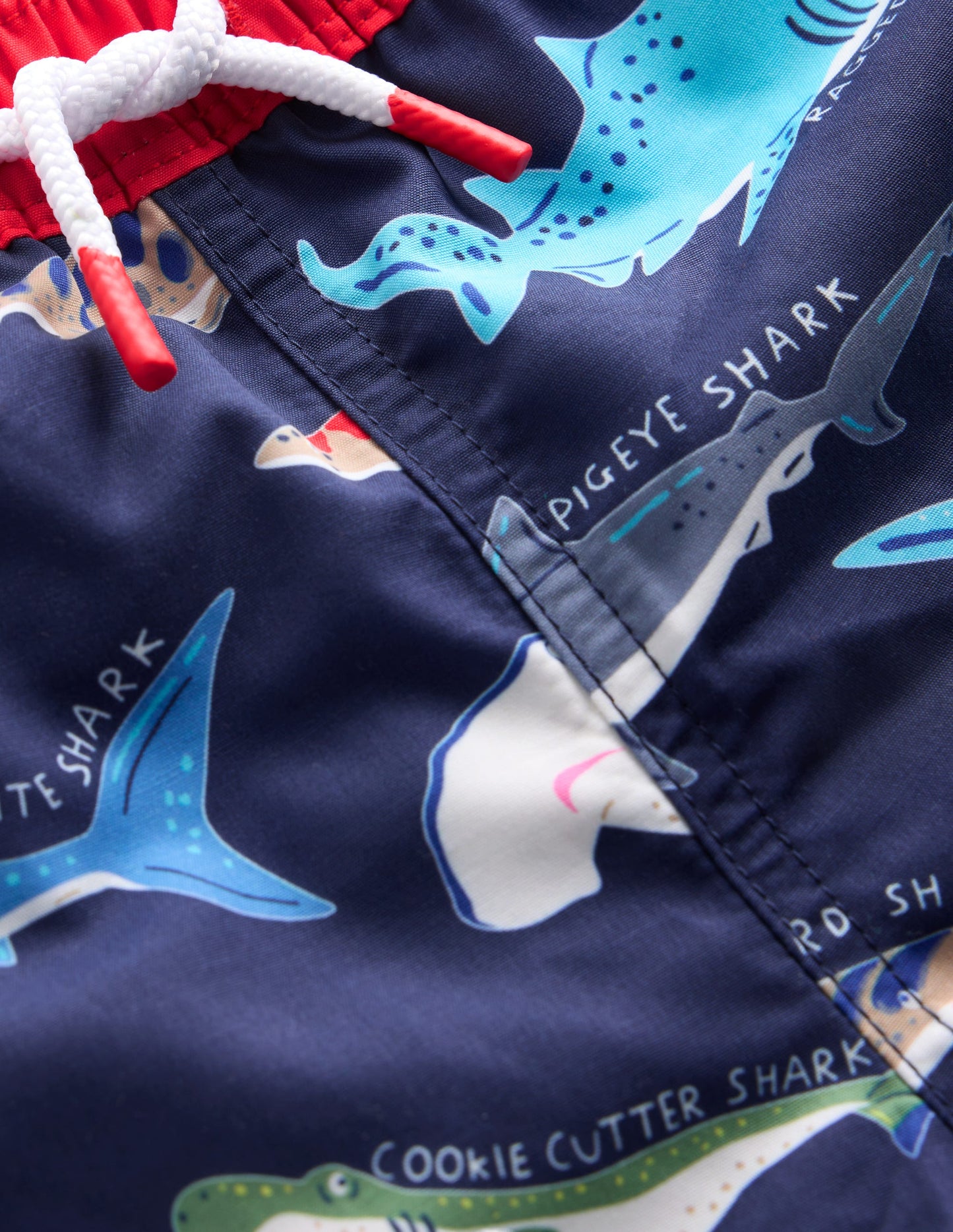 Short de bain-Requins bleu marine universitaire