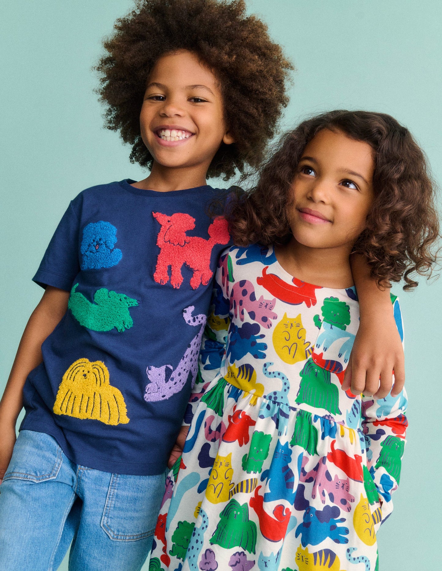 Bouclé-T-Shirt-Segelblau, Hunde