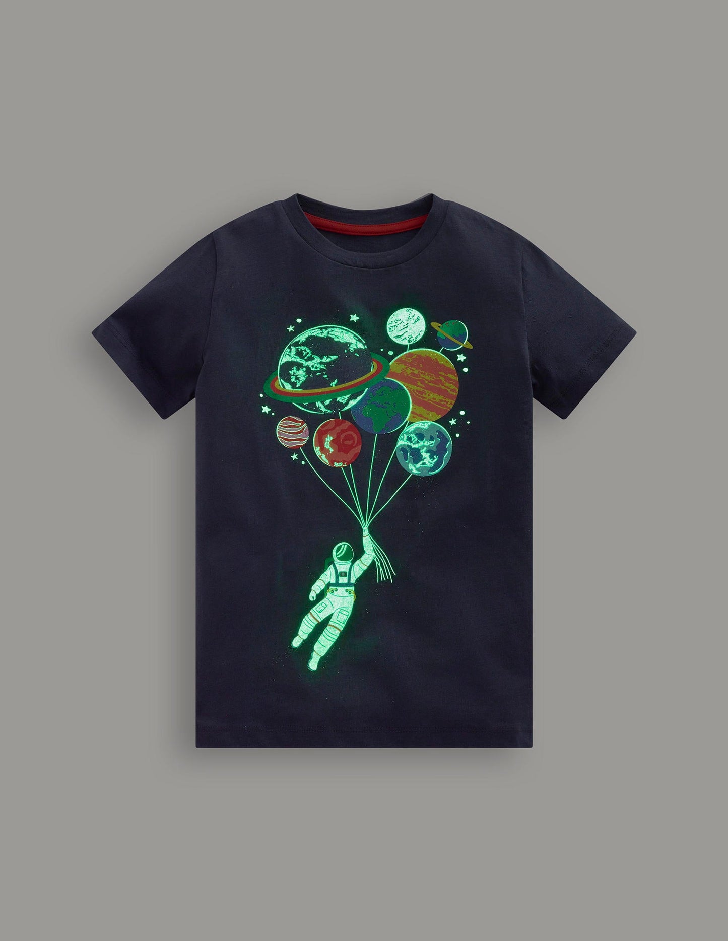 Glow-In-The-Dark T-shirt-Robot Blue Spaceman Planets