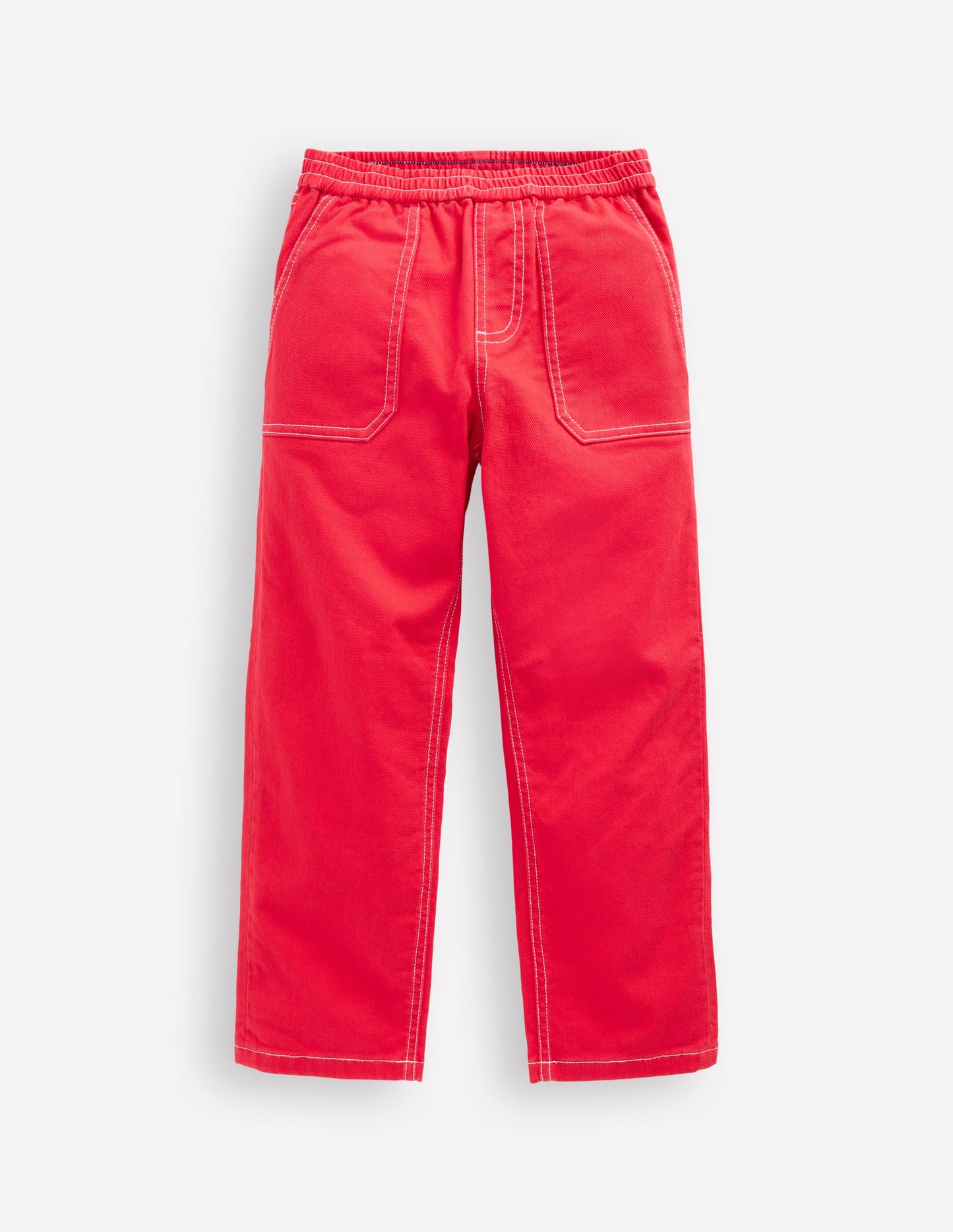 Pull-on Cotton Trouser-Strawberry Tart Red