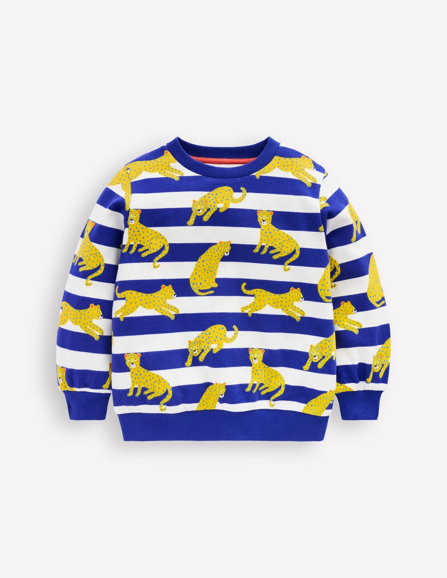 Bedrucktes Sweatshirt-Leuchtendes Blau Leopard Streifen