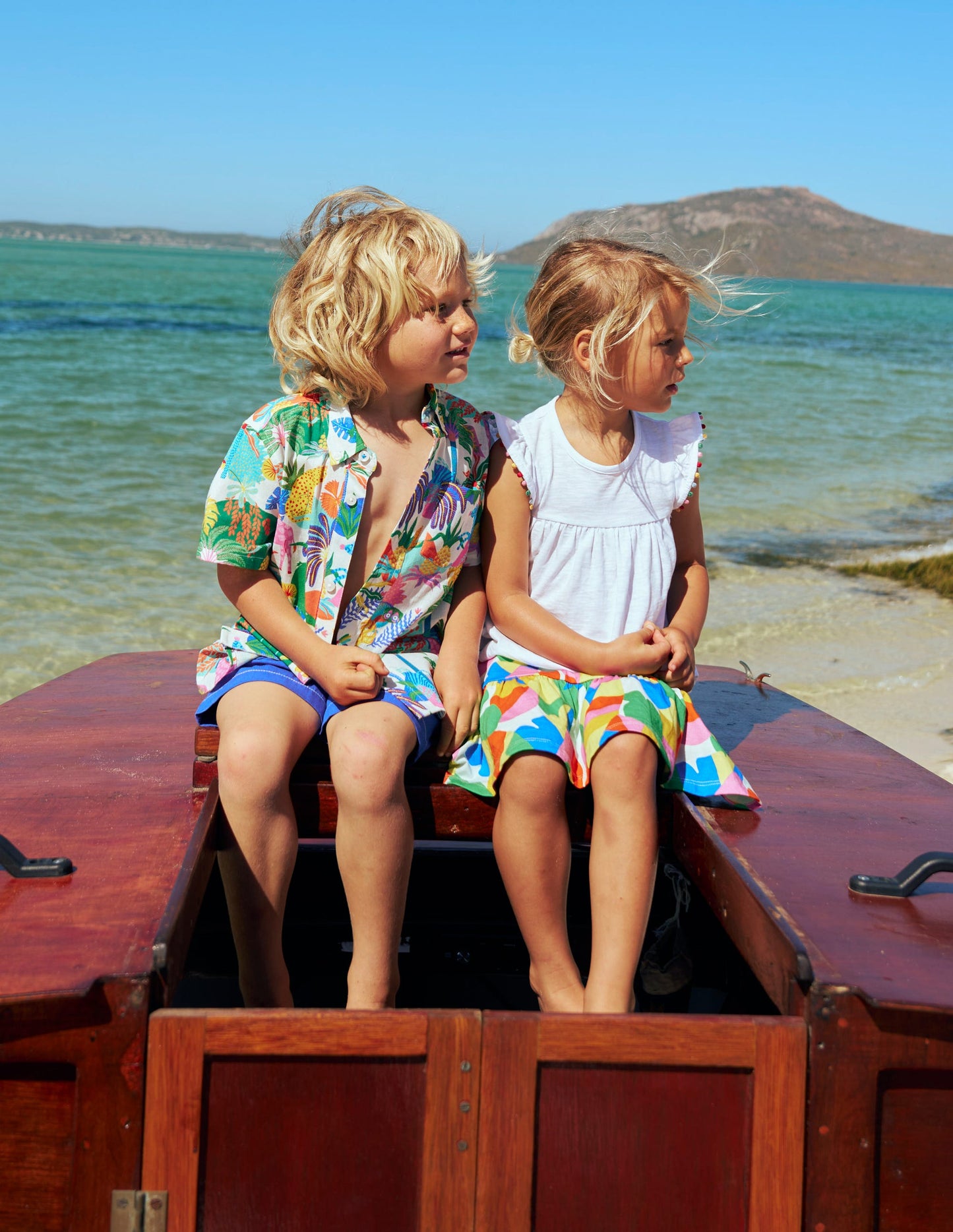 Chemise en coton et lin-Jungle multi ivoire