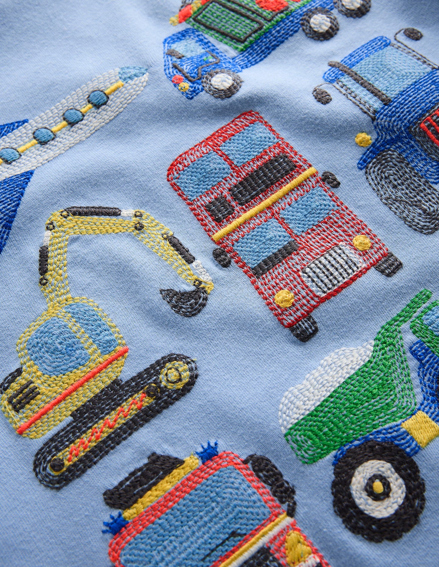 T-Shirt mit Superstitch-Design-Gletscherblau Fahrzeuge