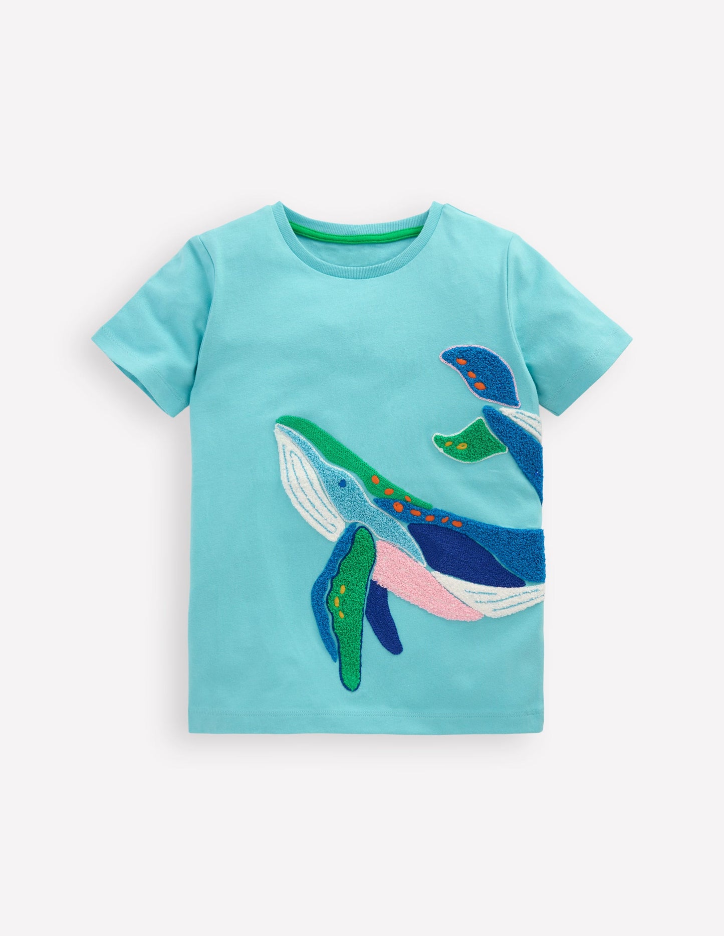 T-Shirt mit Kreuzstich-Karibikblau Wal