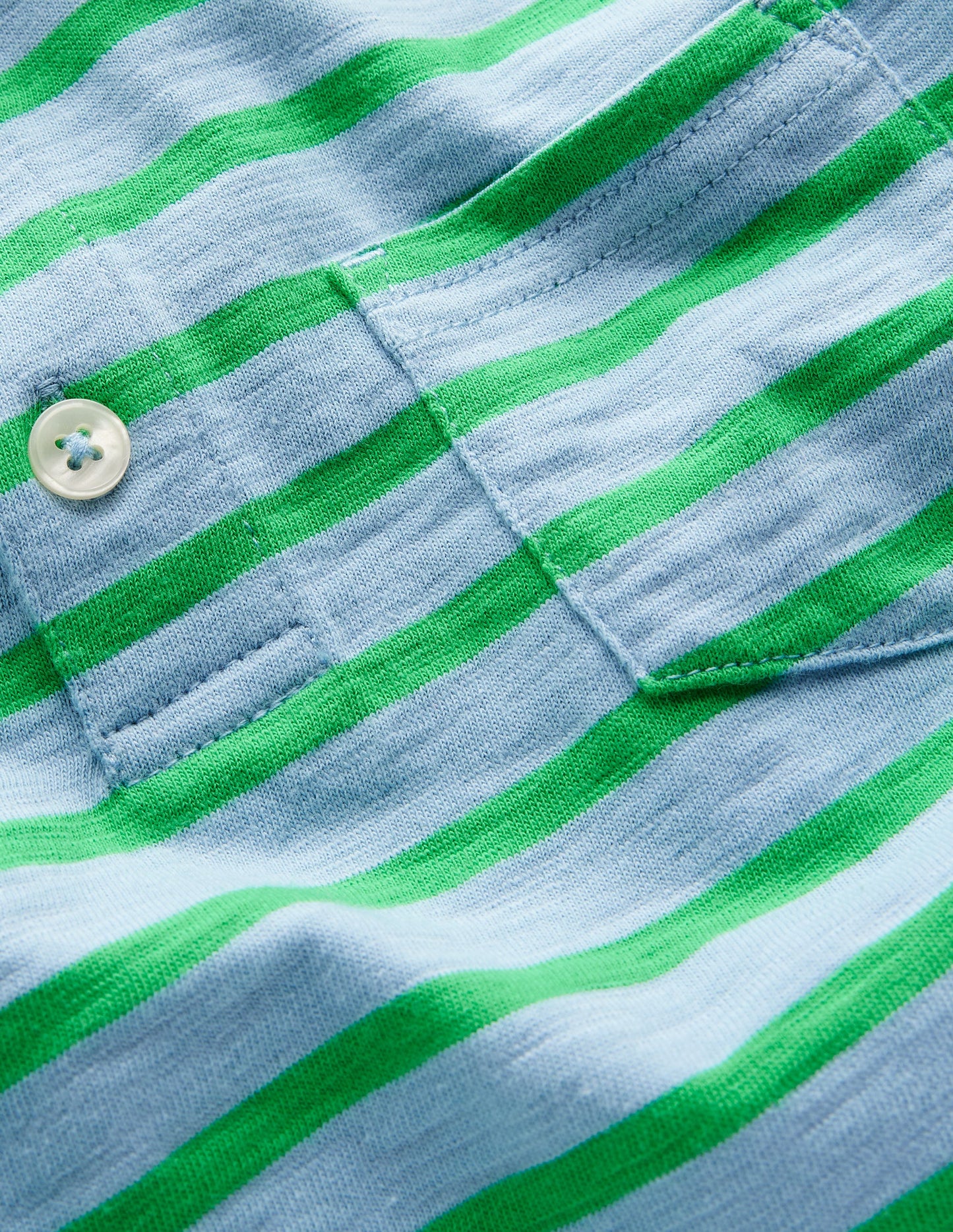 Flammgarn-Polohemd-Himmelblau/Blassgrün