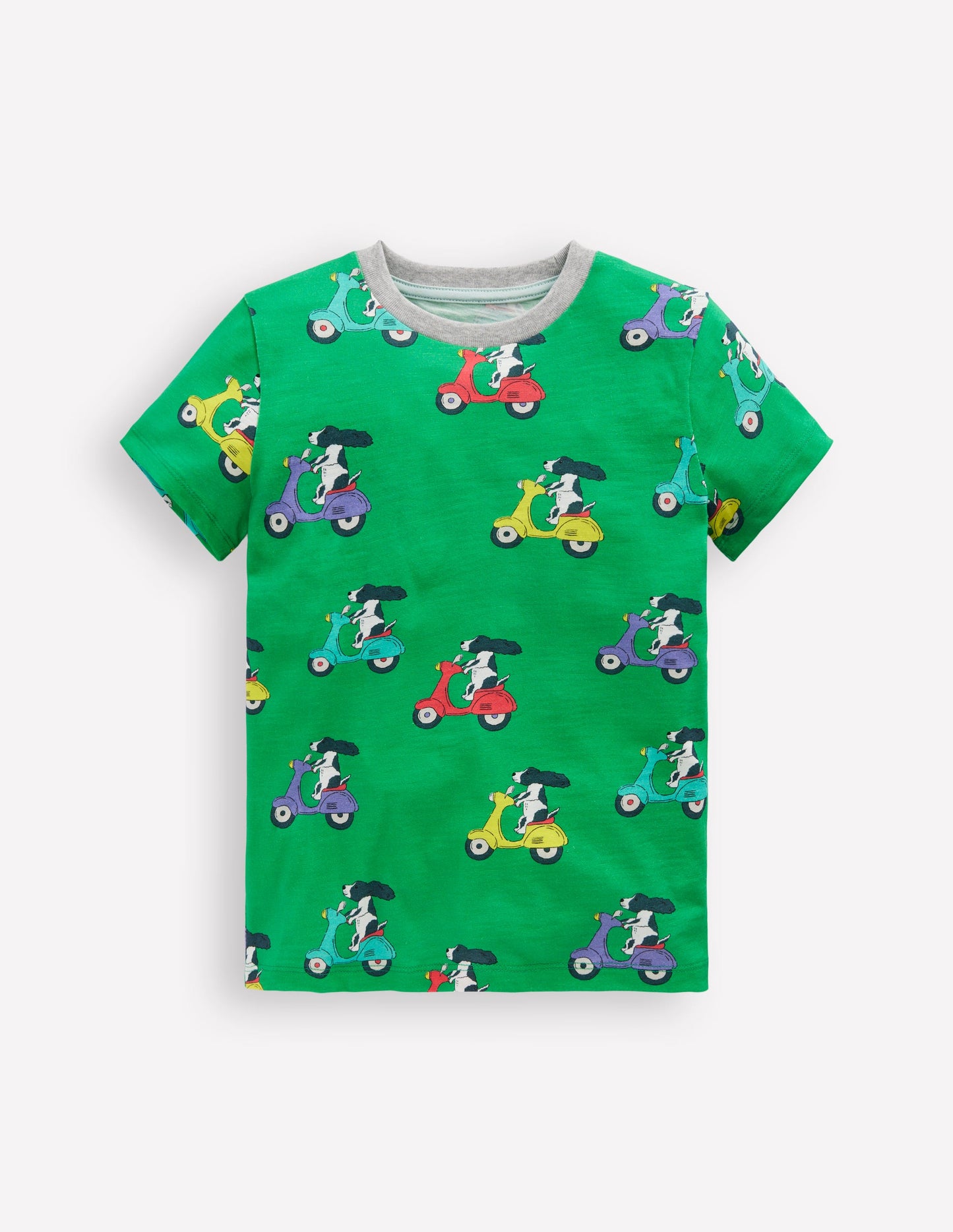 T-Shirt mit durchgehendem Muster-Setzlingsgrün Welpe Roller