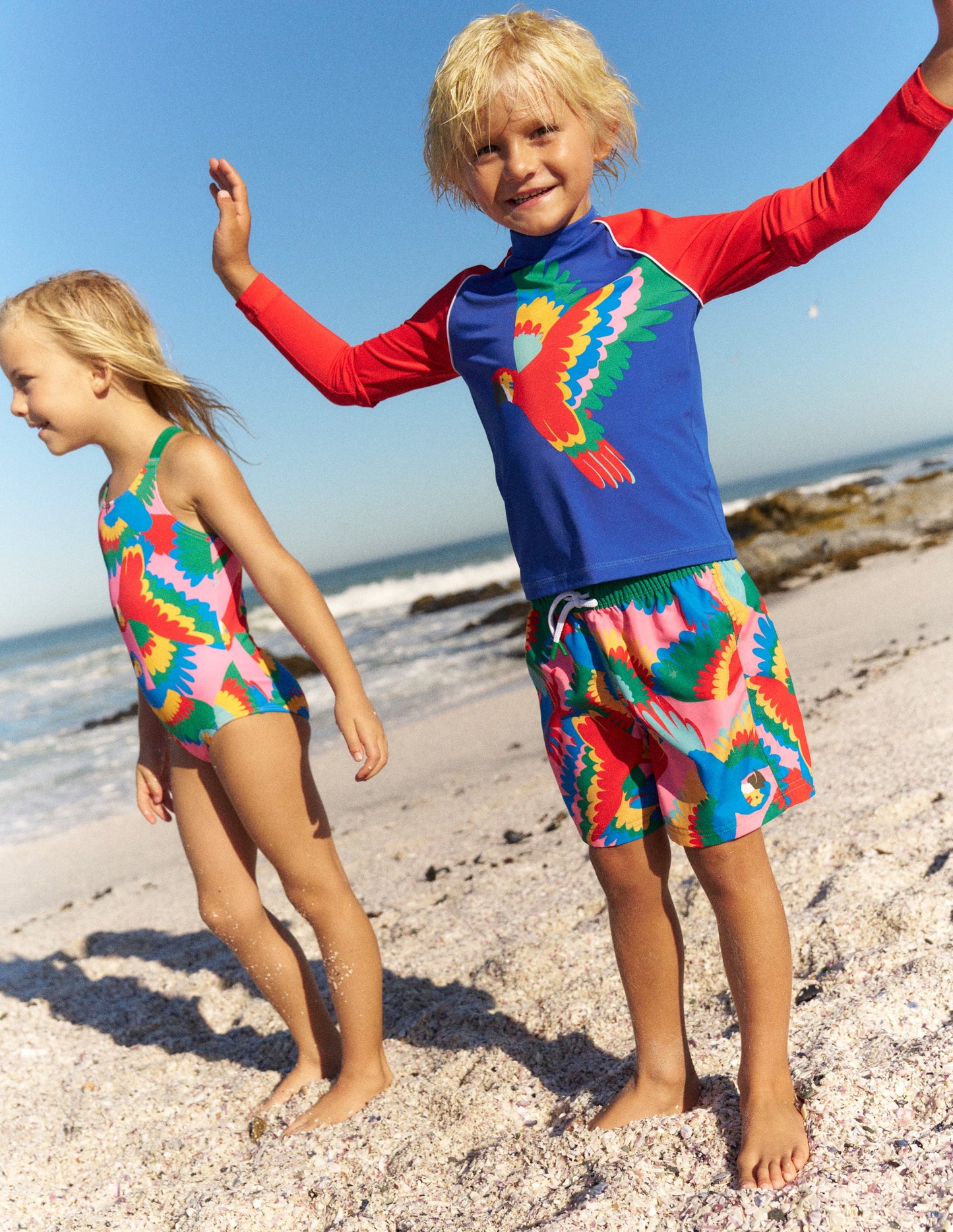 Rash Top mit Logo-Bunt Regenbogen Papagei