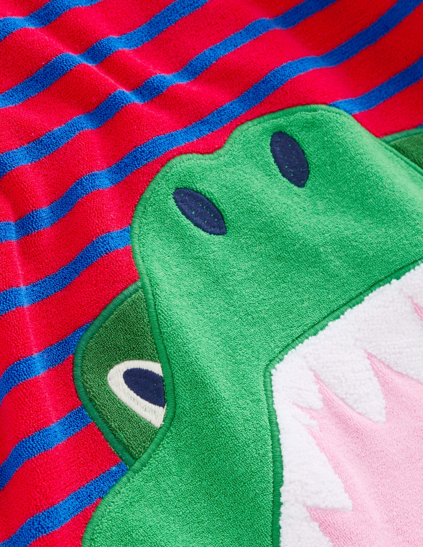 Frottee-Badeponcho mit Applikation-Galerie-Blau/Mohnblumenrot Krokodil