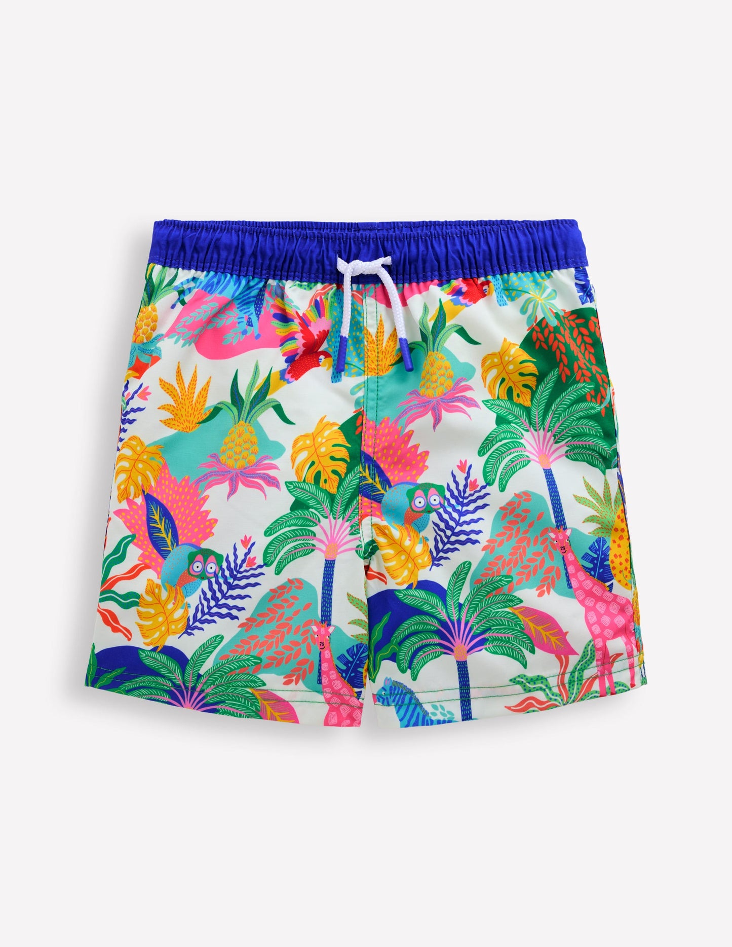Badeshorts-Naturweiß Bunt Dschungel