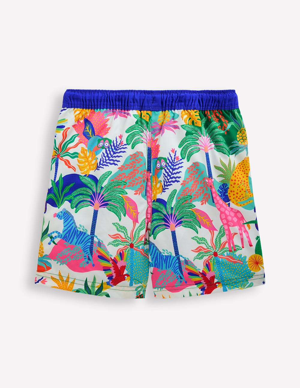 Badeshorts-Naturweiß Bunt Dschungel