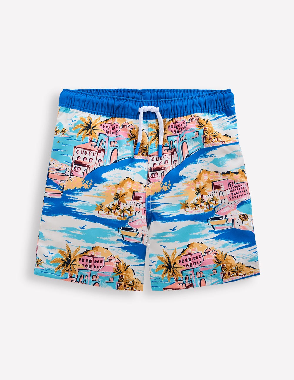 Badeshorts-Bunt, Küstenszene