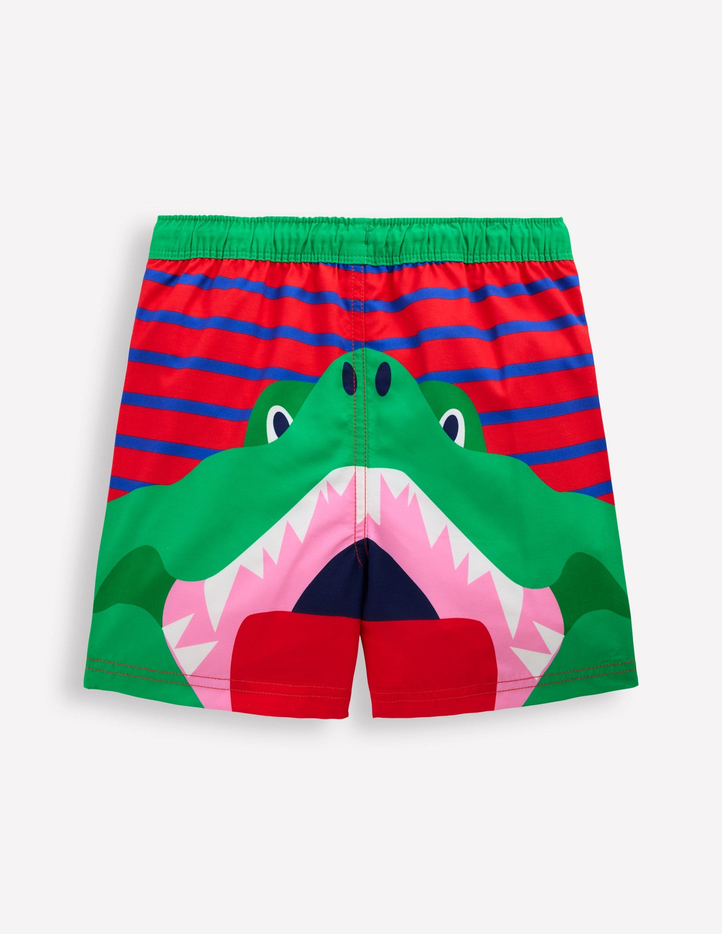 Badeshorts-Galerie-Blau/Mohnblumenrot Krokodil