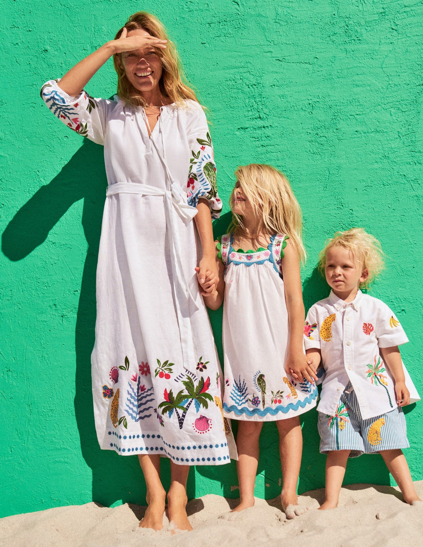 Originelles Baumwollhemd-Glockenblume Dschungelstickerei