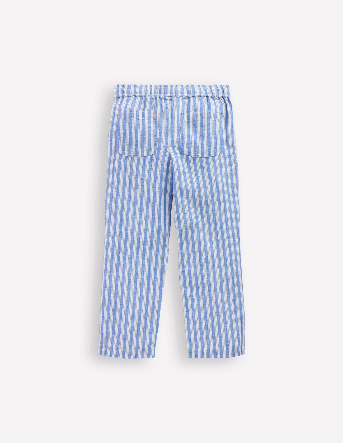 Baumwoll-Leinen-Hose zum Hineinschlüpfen-Blau, Feine Streifen