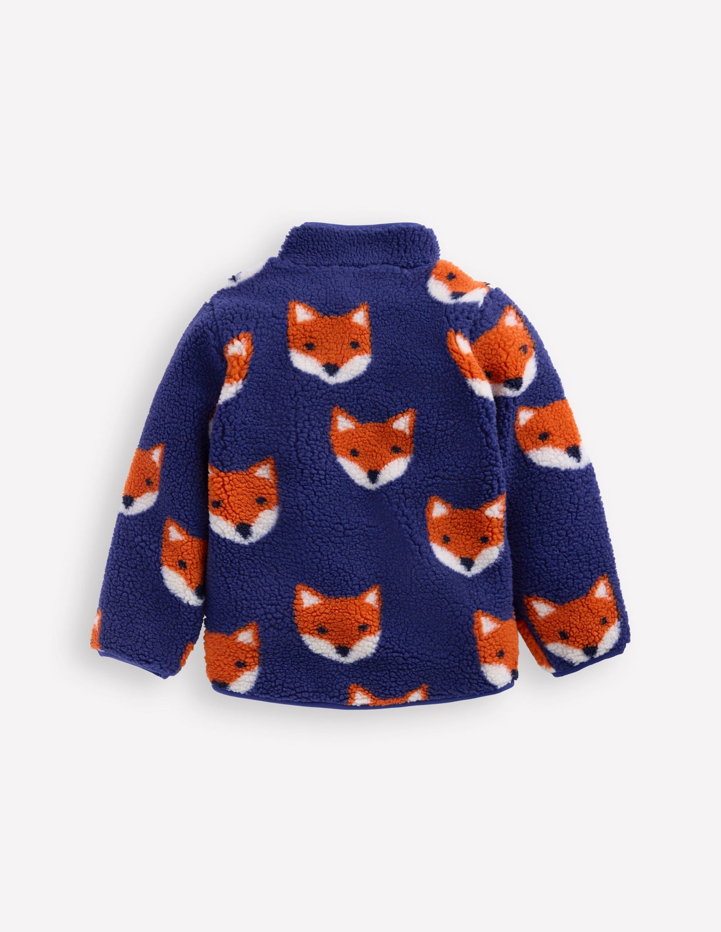 Kuschelige Teddyfell-Jacke-Saphirblau Füchse