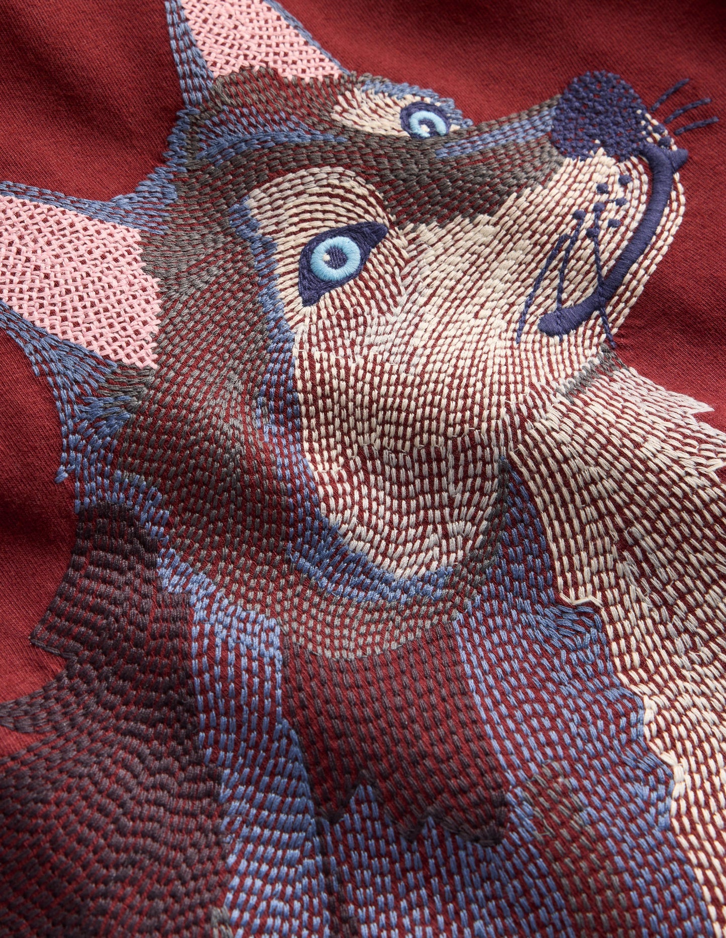 T-shirt à manches longues et super surpiqûres-Loup porto