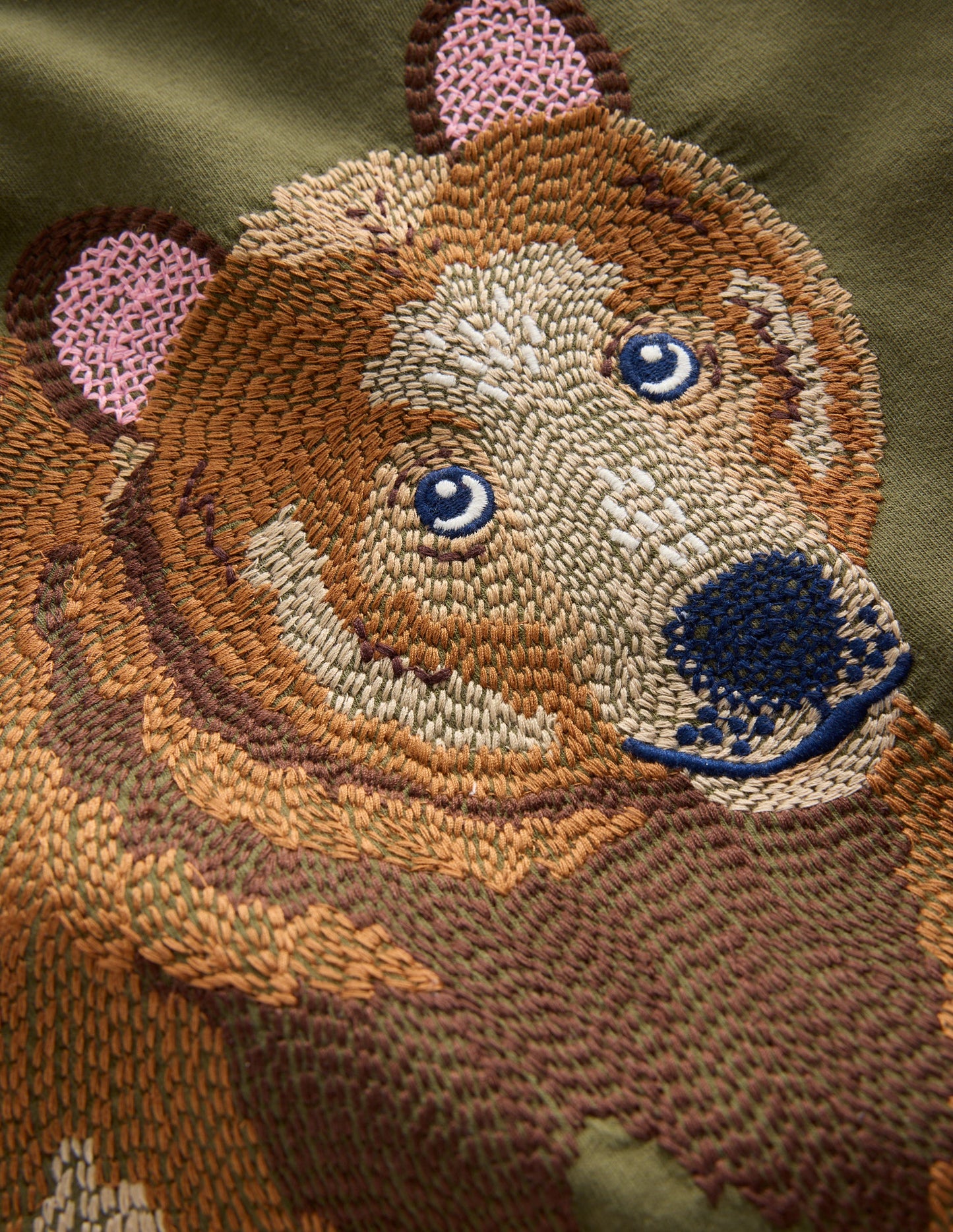 Langarmshirt mit Superstitch-Design-Klassisches Khaki Bär