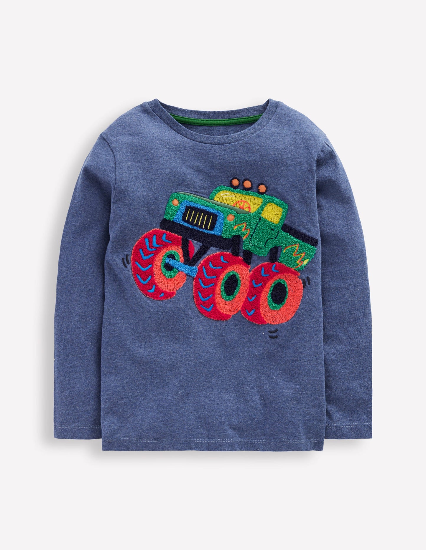 Langarmshirt aus Bouclé-Denim Meliert Monster Truck