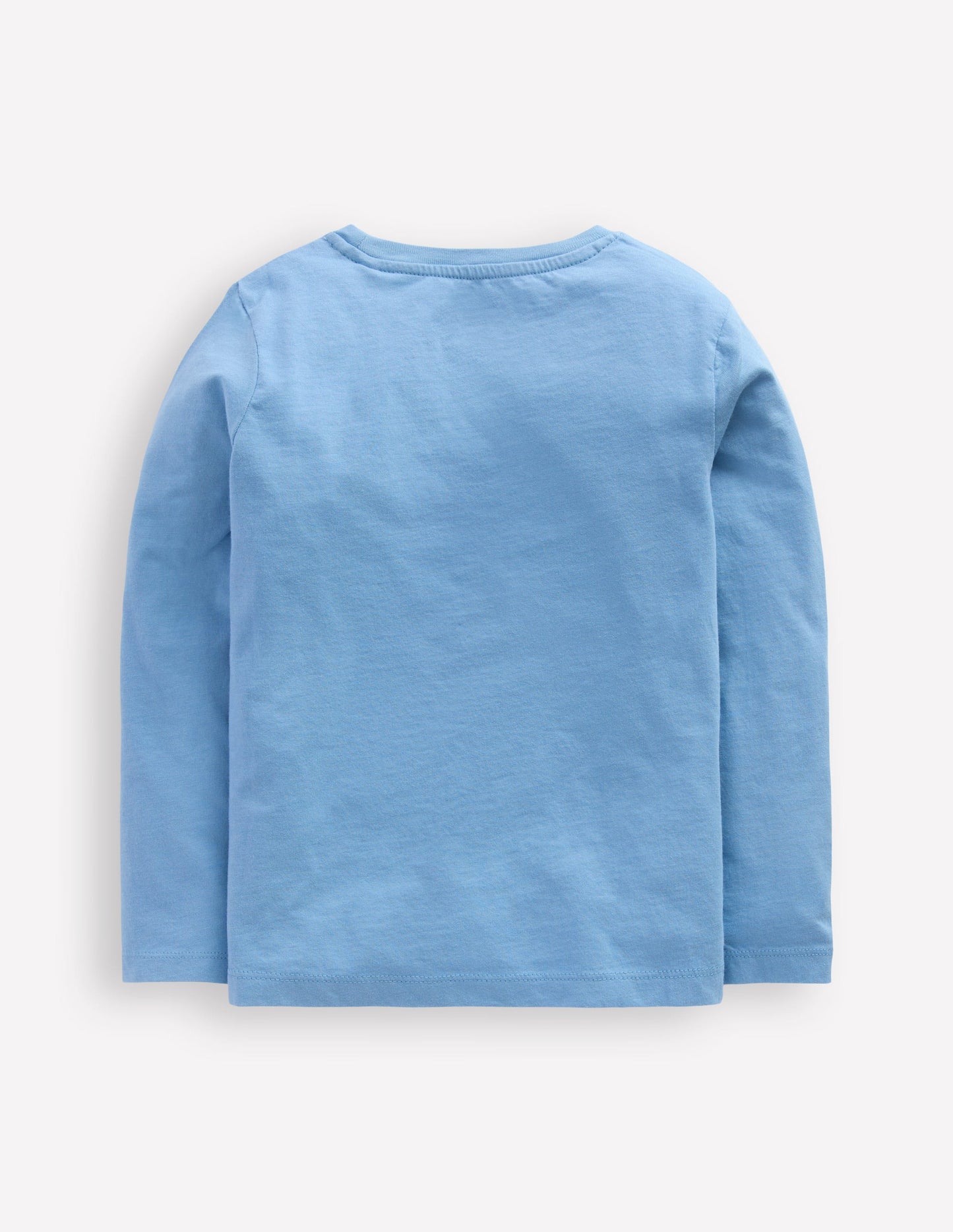 Langarmshirt aus Bouclé-Meeresdunst-Blau Eule