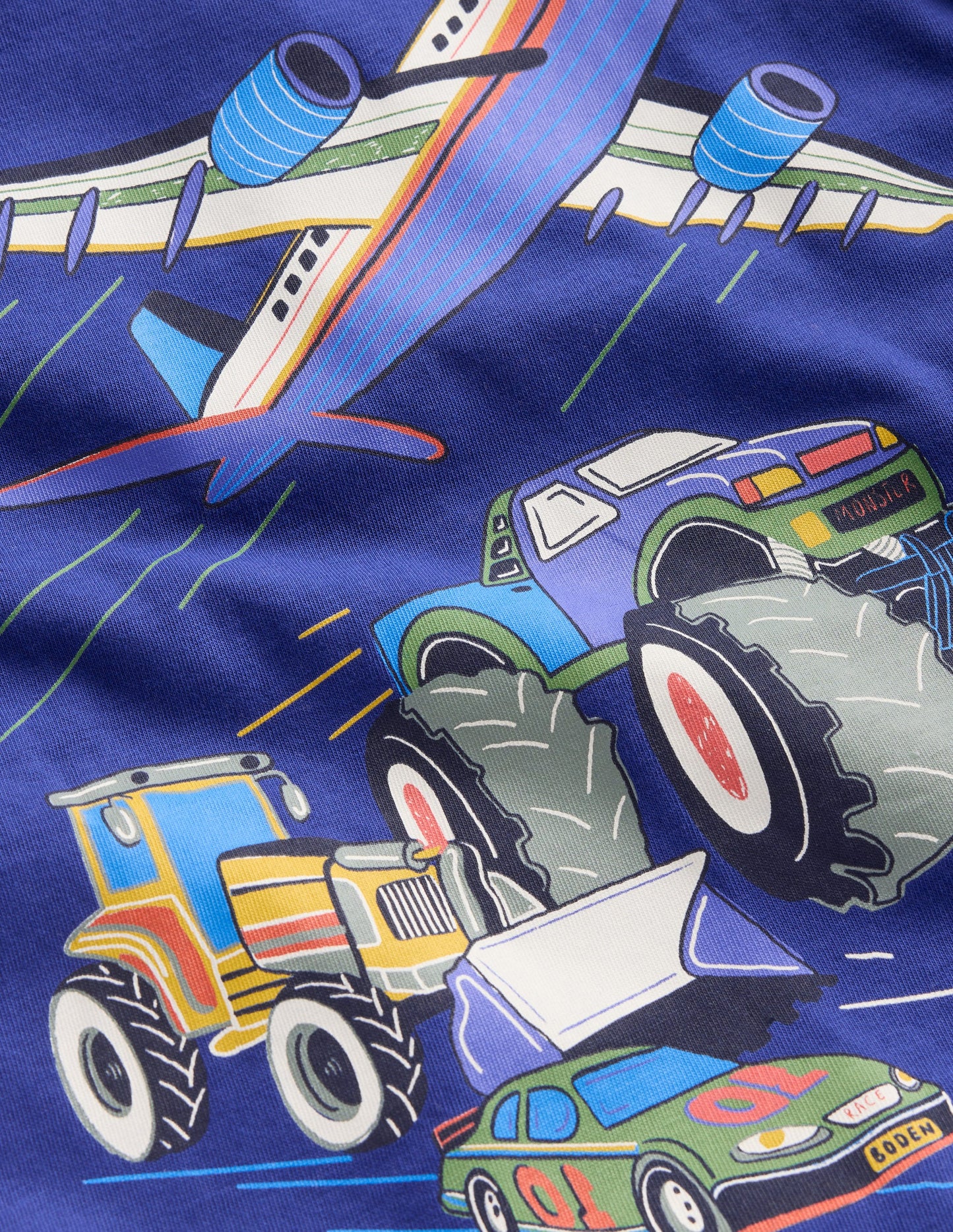 Langarmshirt mit Druck-Saphirblau Fahrzeuge