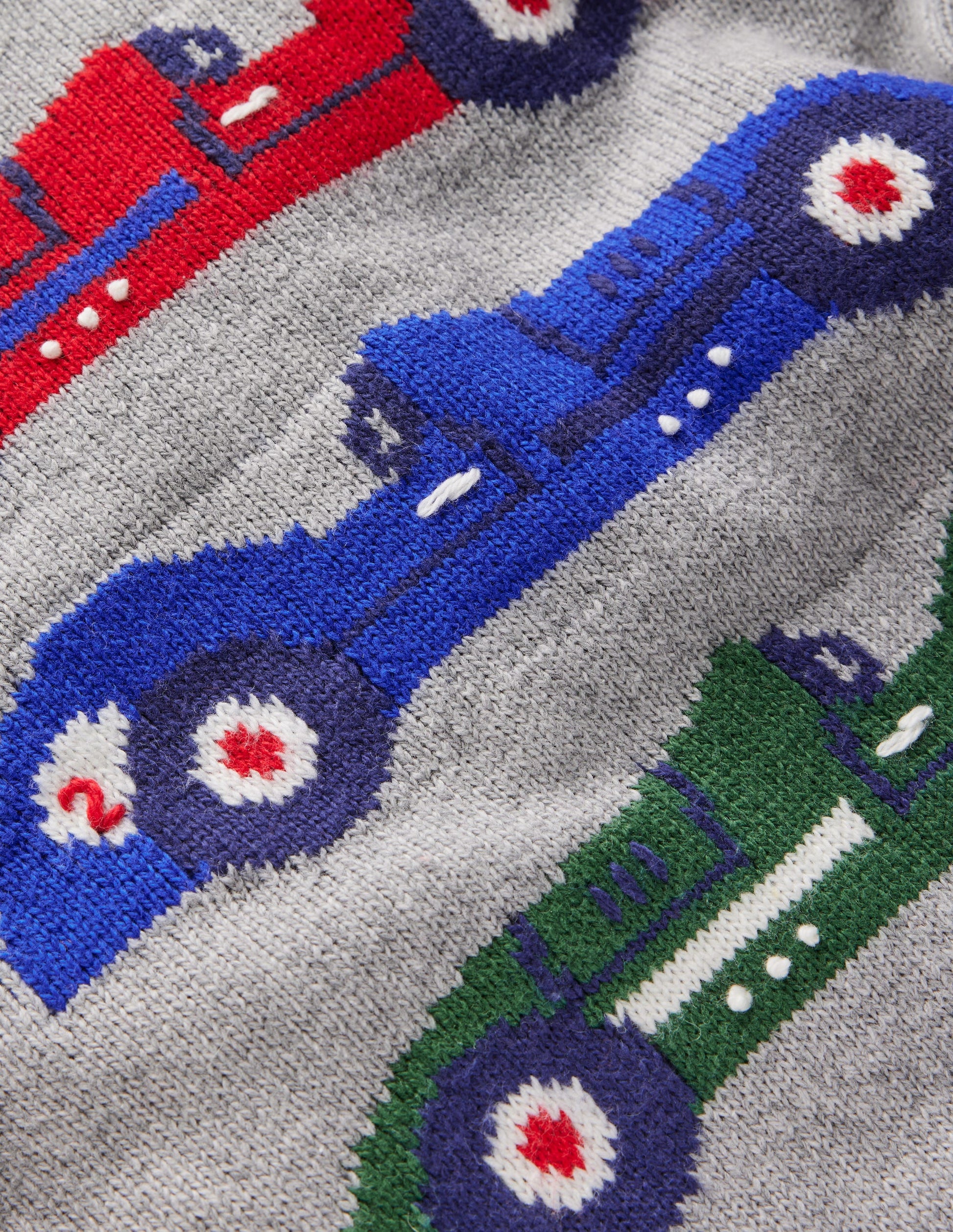 Origineller Pullover mit Logo-Grau Meliert Autos-3