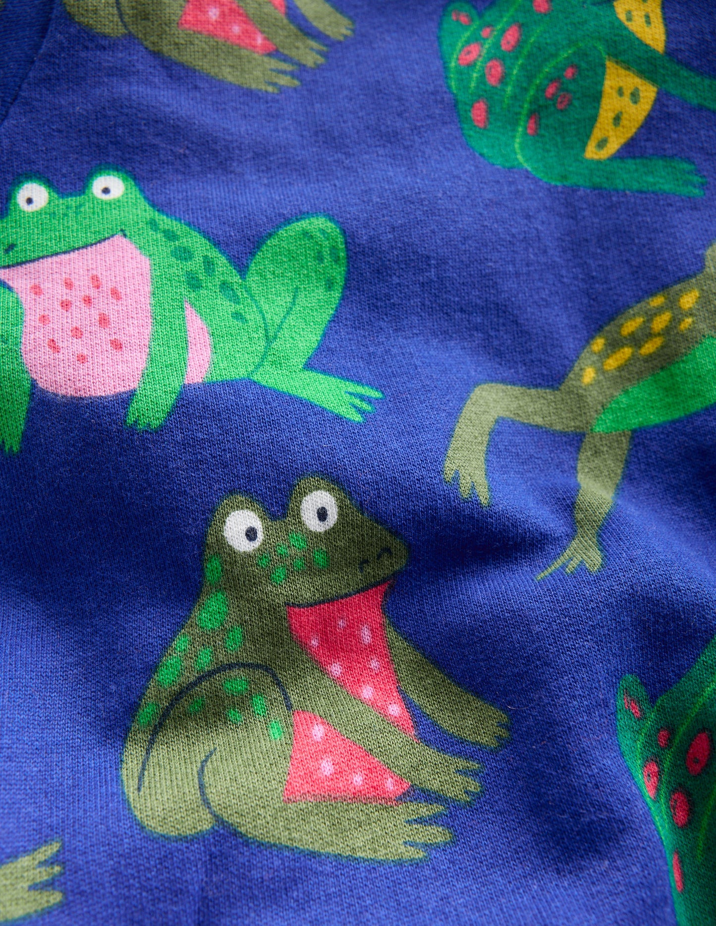 Bedrucktes Sweatshirt für den Alltag-Leuchtendes Blau Frösche