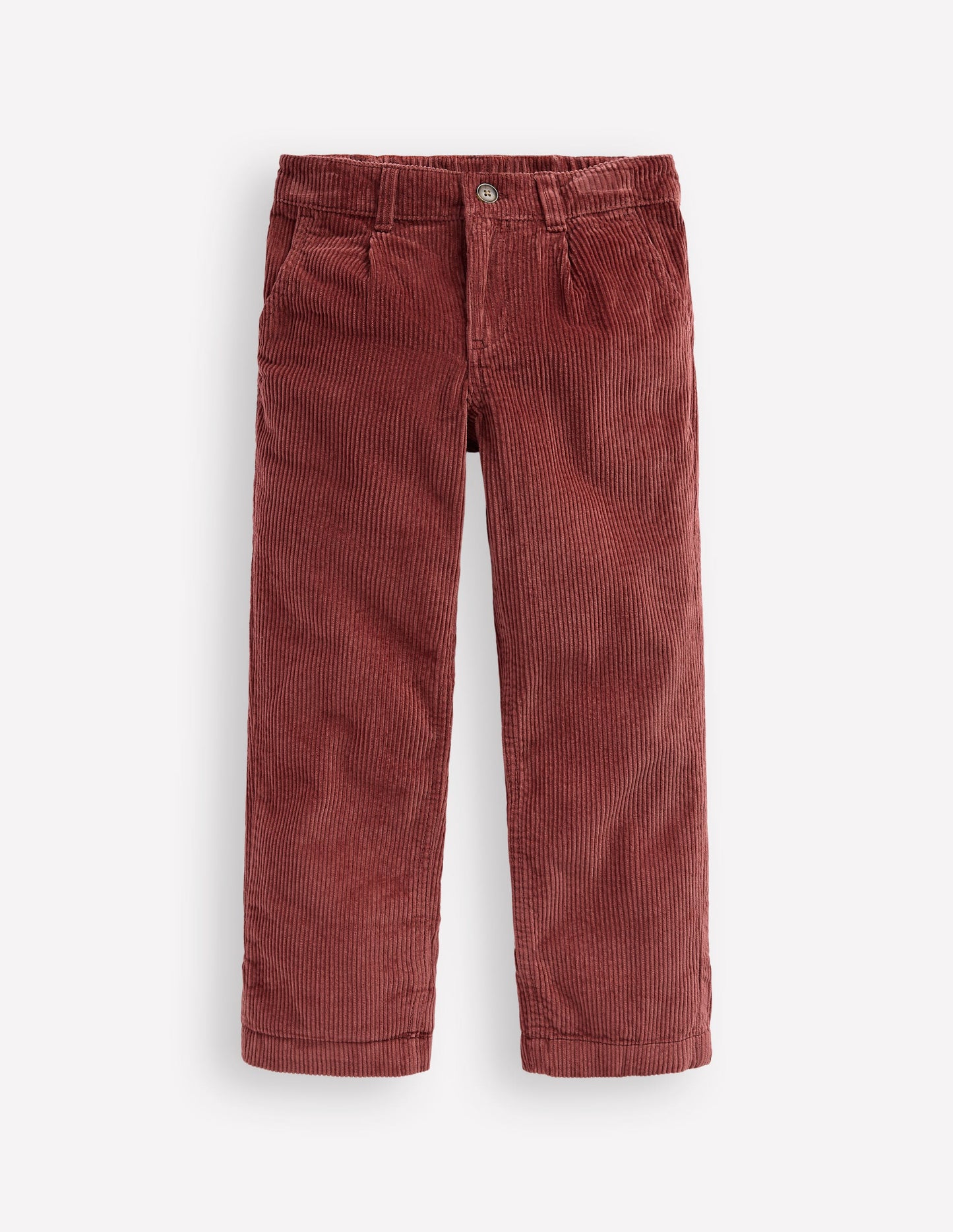Pantalon droit pour tous les jours-Velours côtelé châtaigne