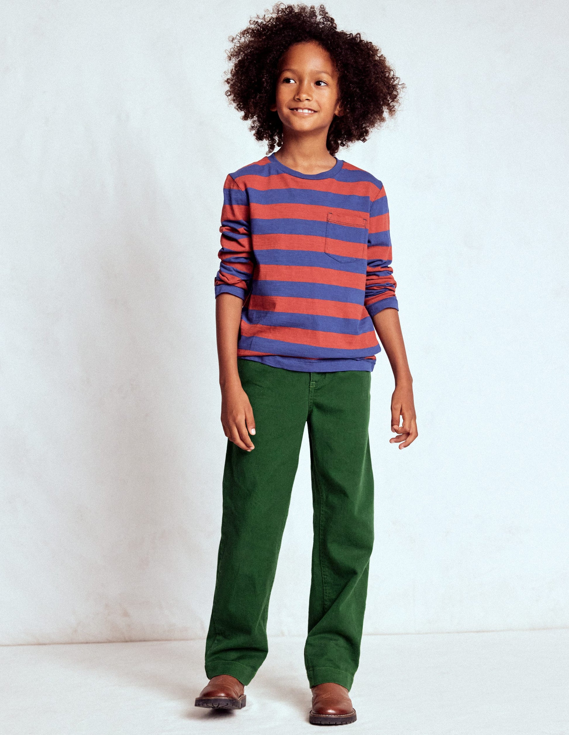 Hose mit geradem Bein für den Alltag-Kieferngrün Twill-1