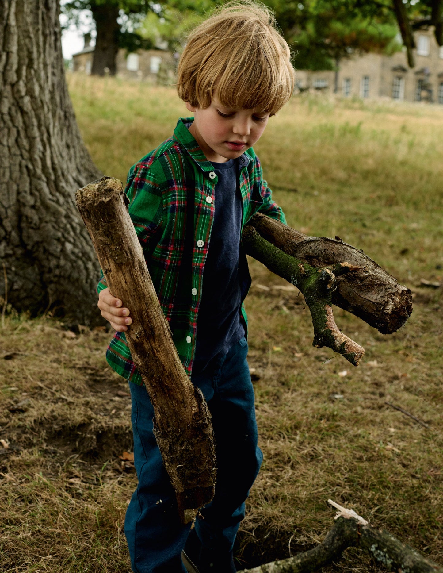 Everyday Straight Leg Trousers-Blueberry Pie Twill