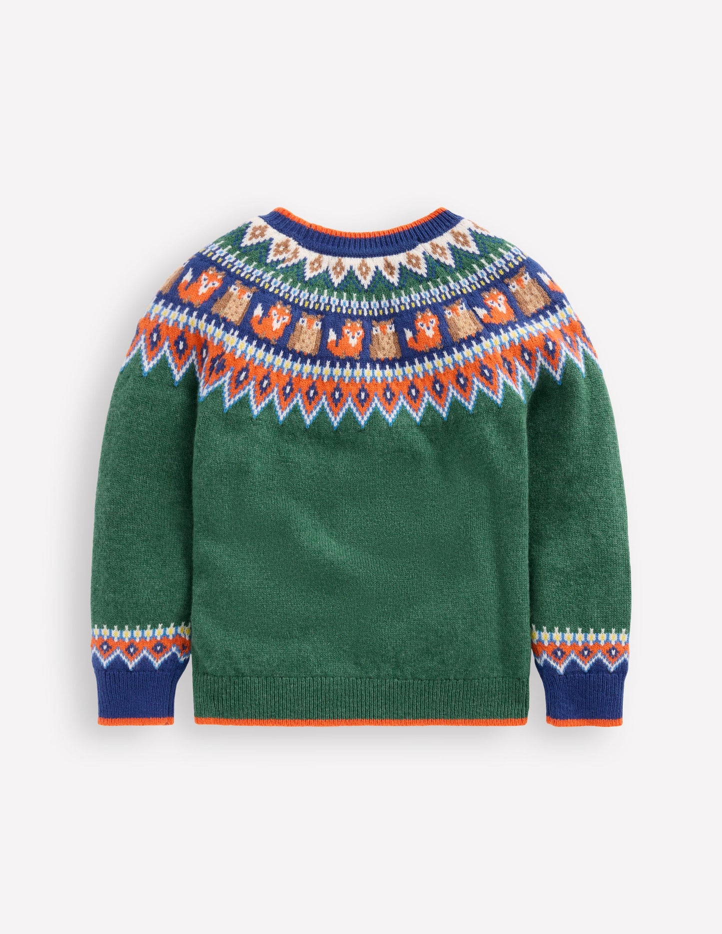 Fair-Isle-Pullover-Juwelengrün Wald