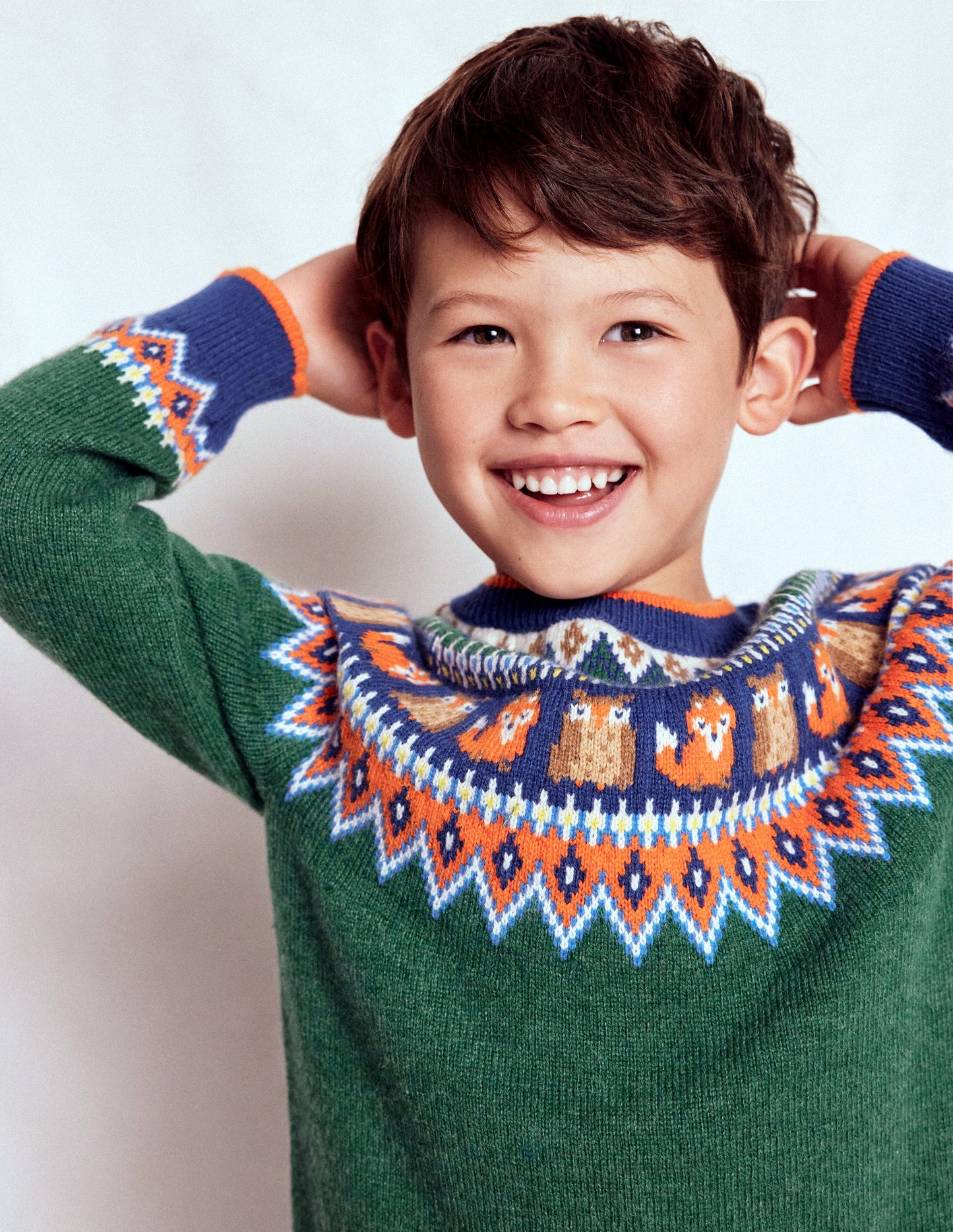 Fair-Isle-Pullover-Juwelengrün Wald