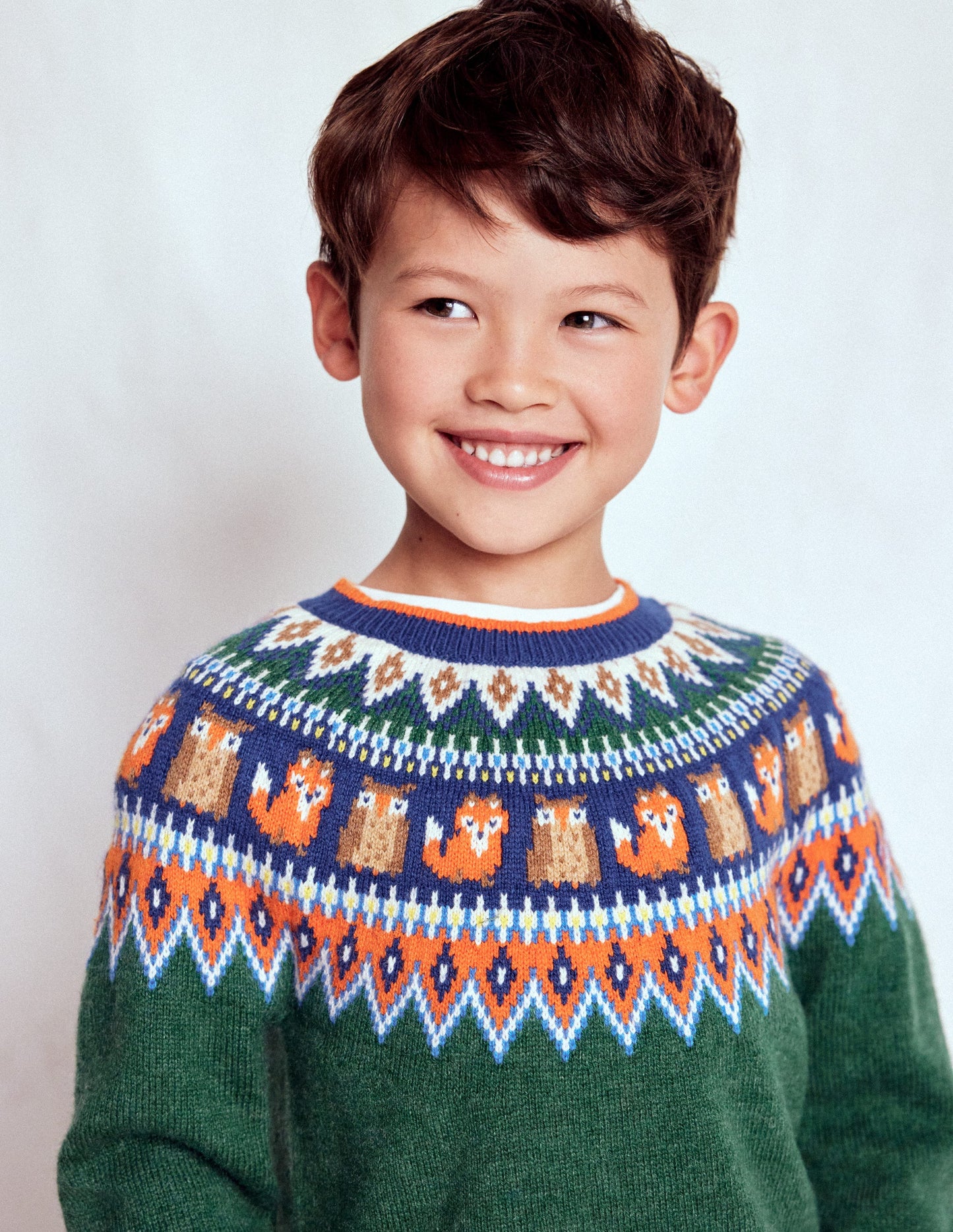 Fair-Isle-Pullover-Juwelengrün Wald