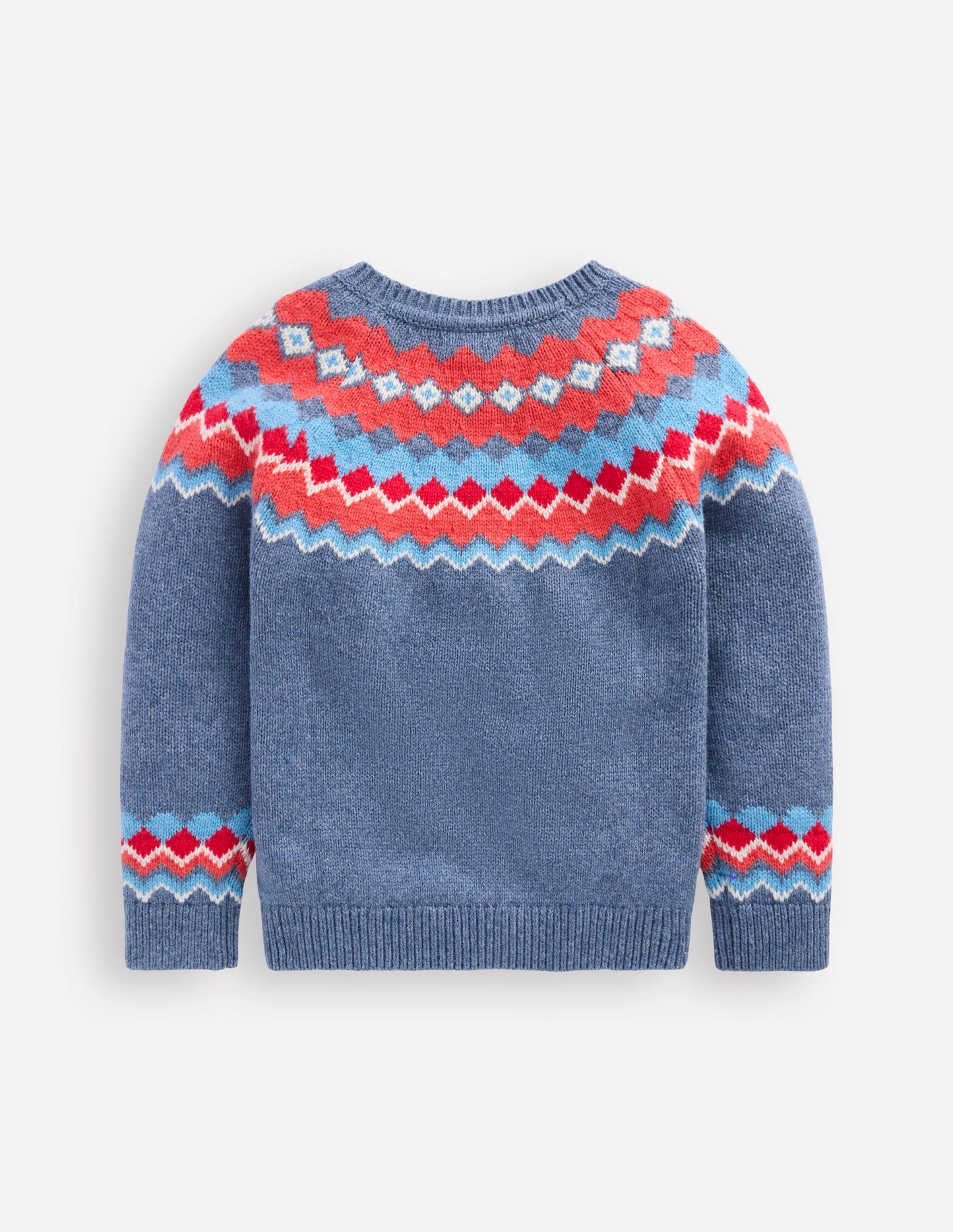 Fair-Isle-Pullover-Blau Klassisch Fair Isle