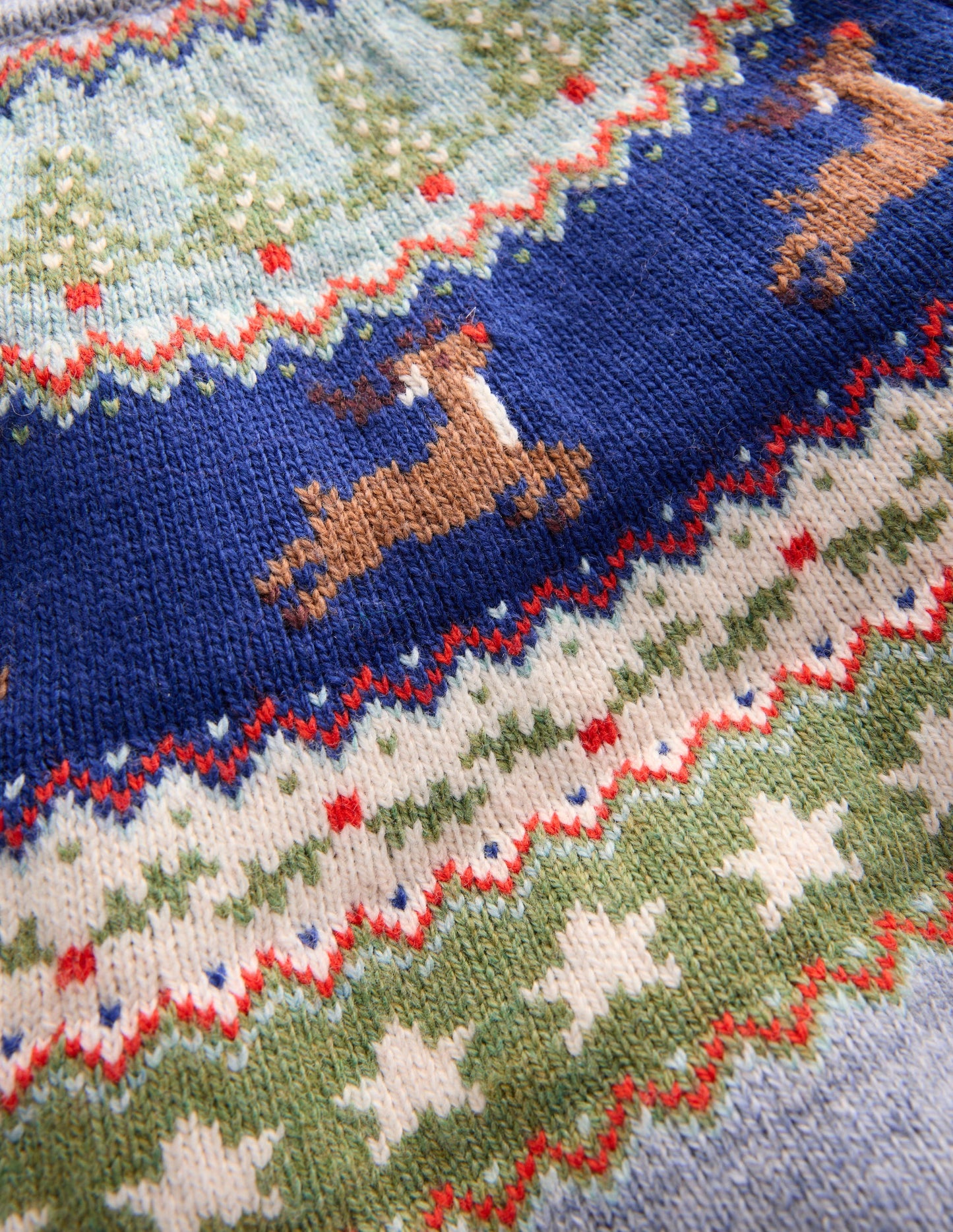 Fair-Isle-Pullover-Gletscherblau Rentier