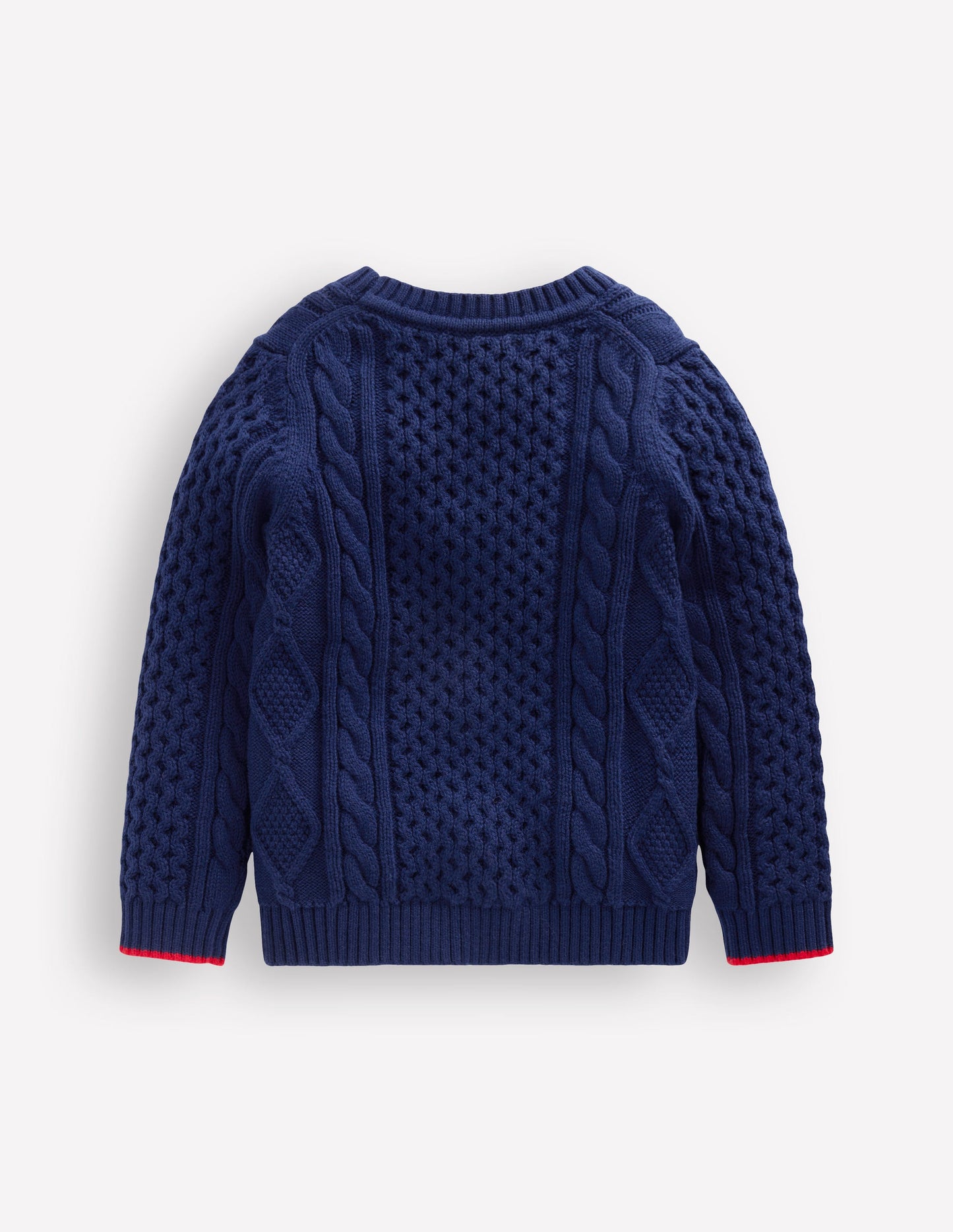Klassische Strickjacke mit Zopfmuster-Schuluniform-Marineblau