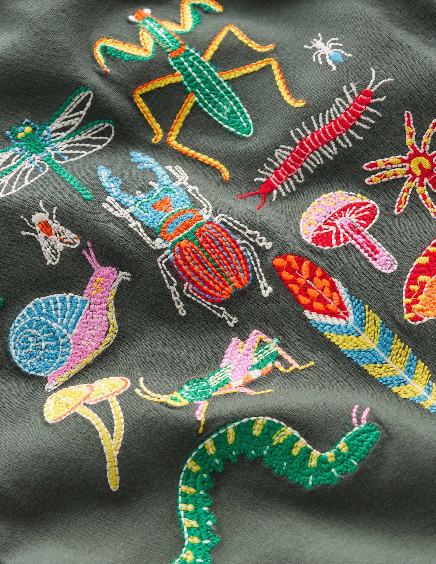 Im Dunkeln leuchtendes T-Shirt mit Superstitch-Rauchgrau Insekten