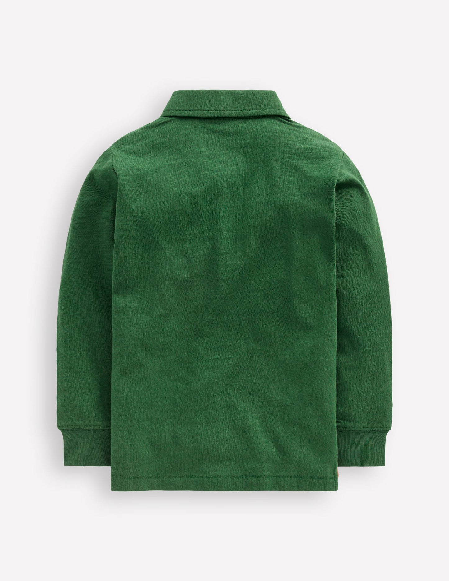 Langärmliges Poloshirt aus Flammgarn-Kieferngrün