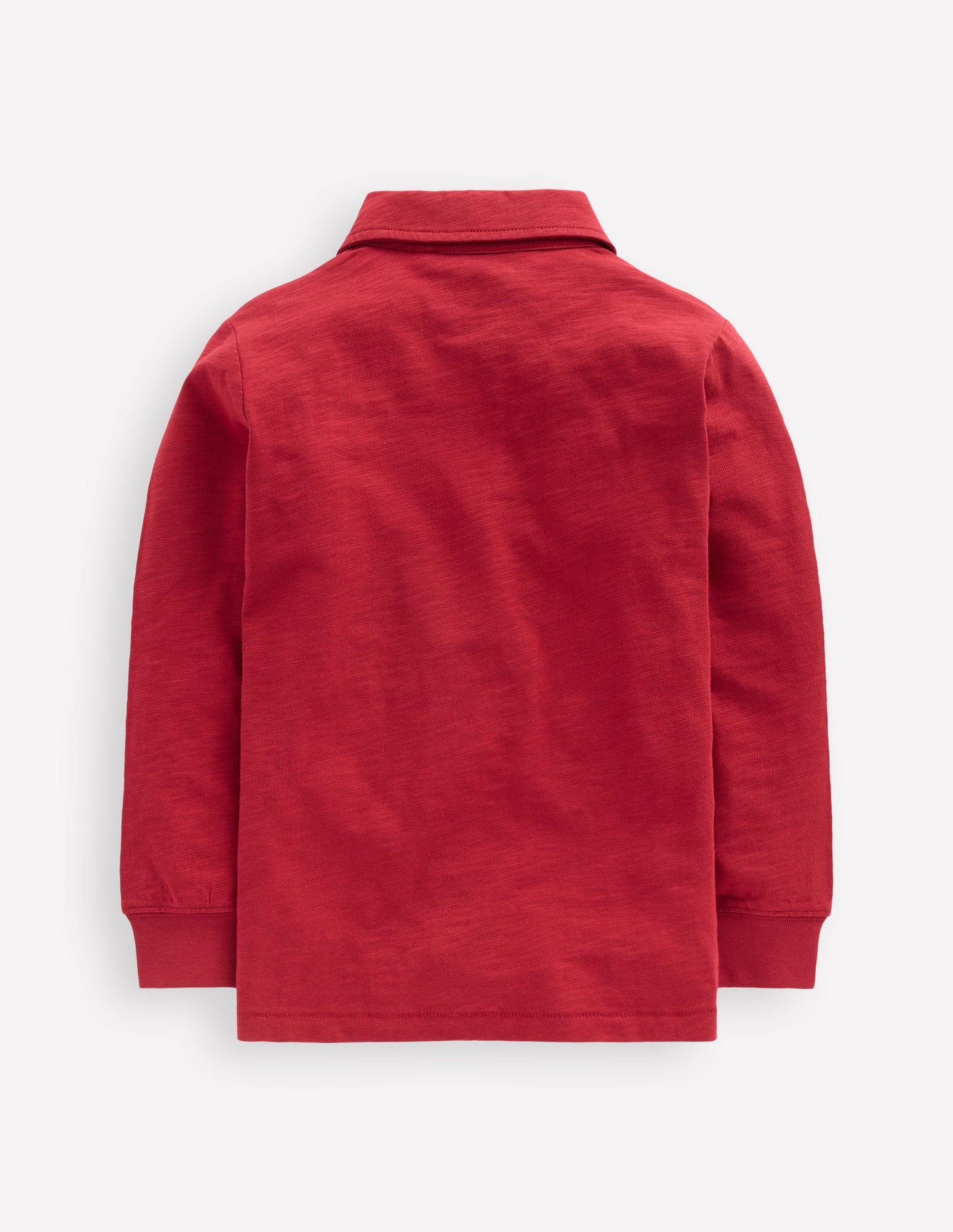 Langärmliges Poloshirt aus Flammgarn-Rot Lakritz