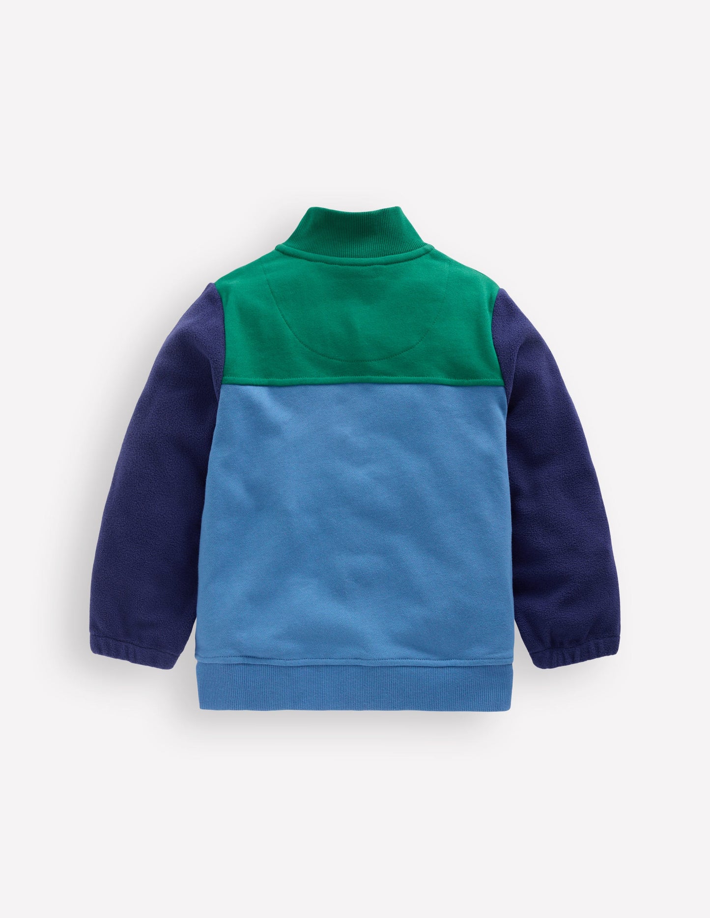 Polaire zippée cosy-Colourblock bleu rivière