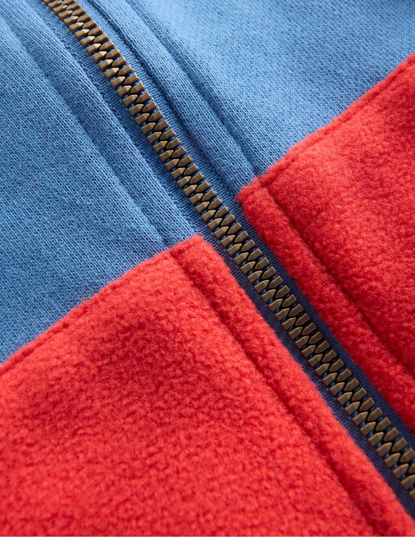 Polaire zippée cosy-Colourblock bleu rivière