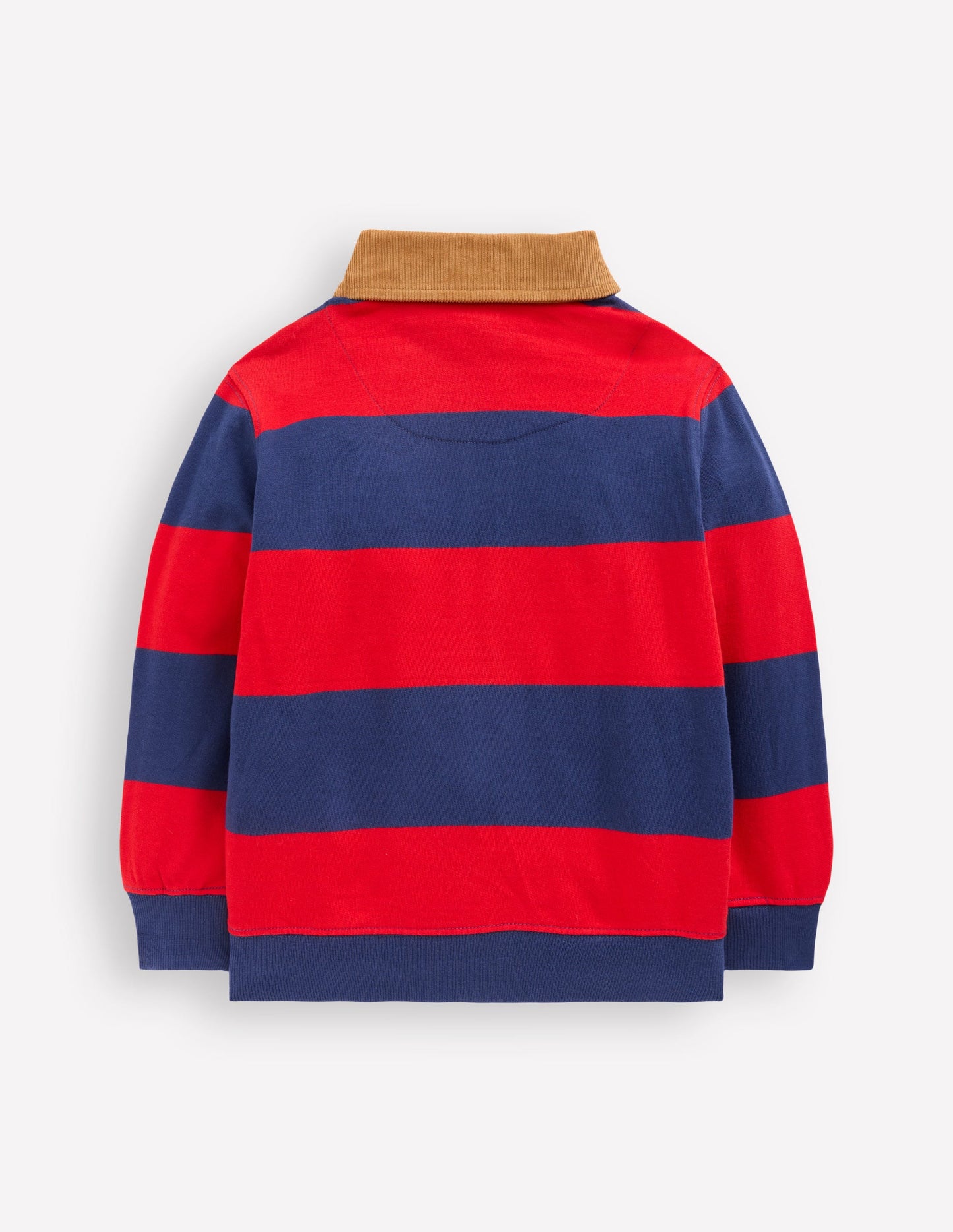 Sweatshirt mit Kragen-Mohnblumenrot/Steuerbordblau