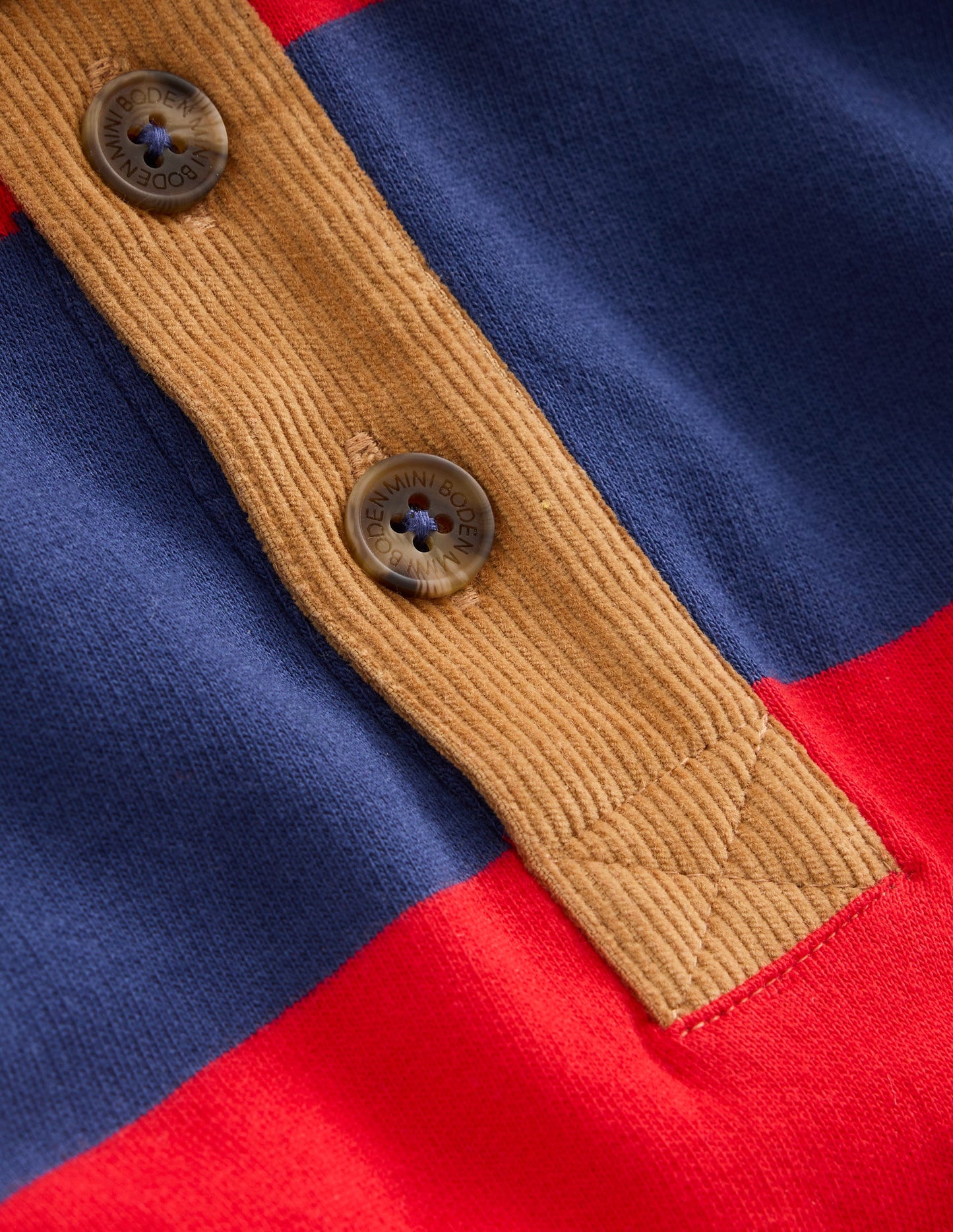 Sweatshirt mit Kragen-Mohnblumenrot/Steuerbordblau