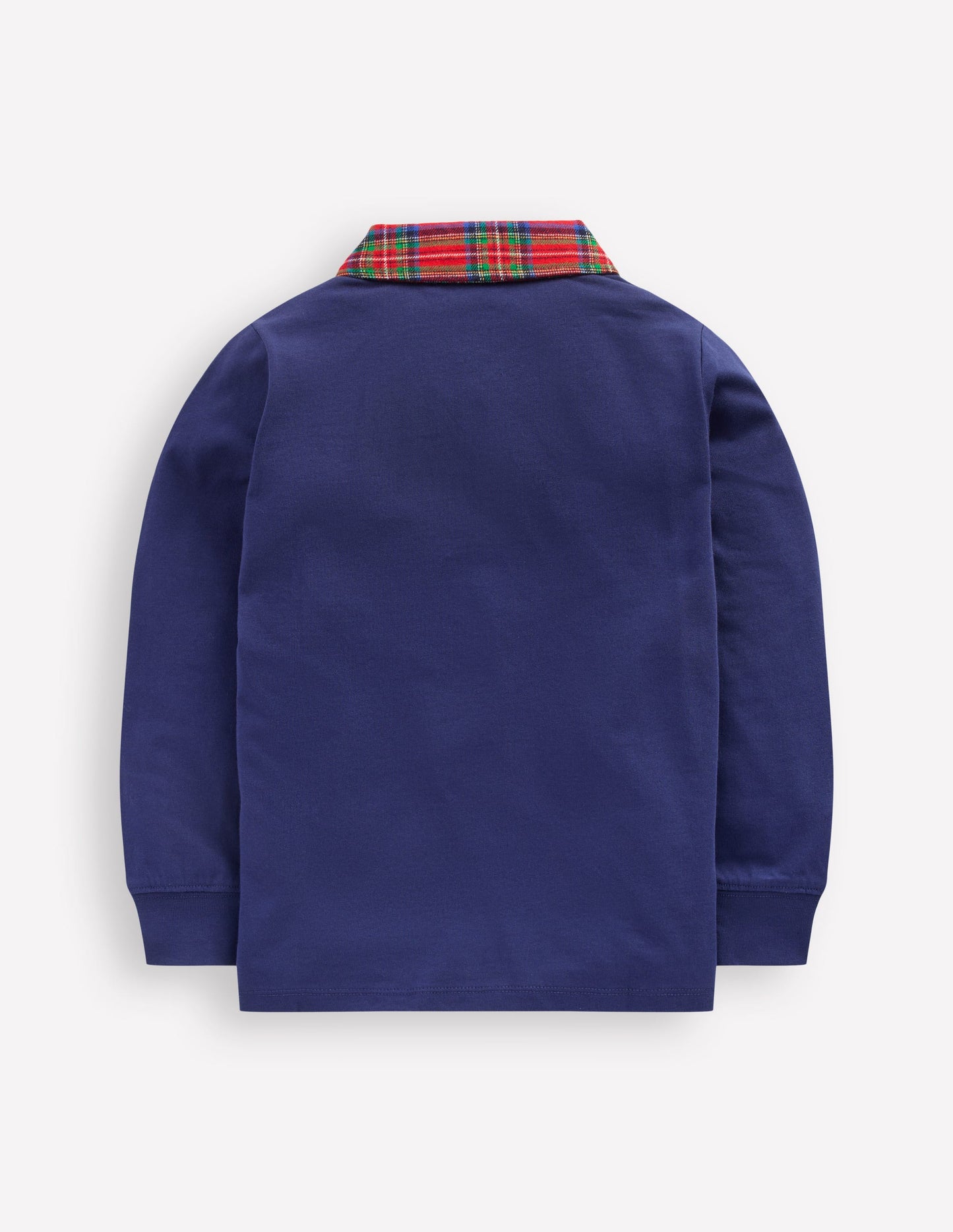 Langärmliges Poloshirt mit Kragen-Französisches Marineblau