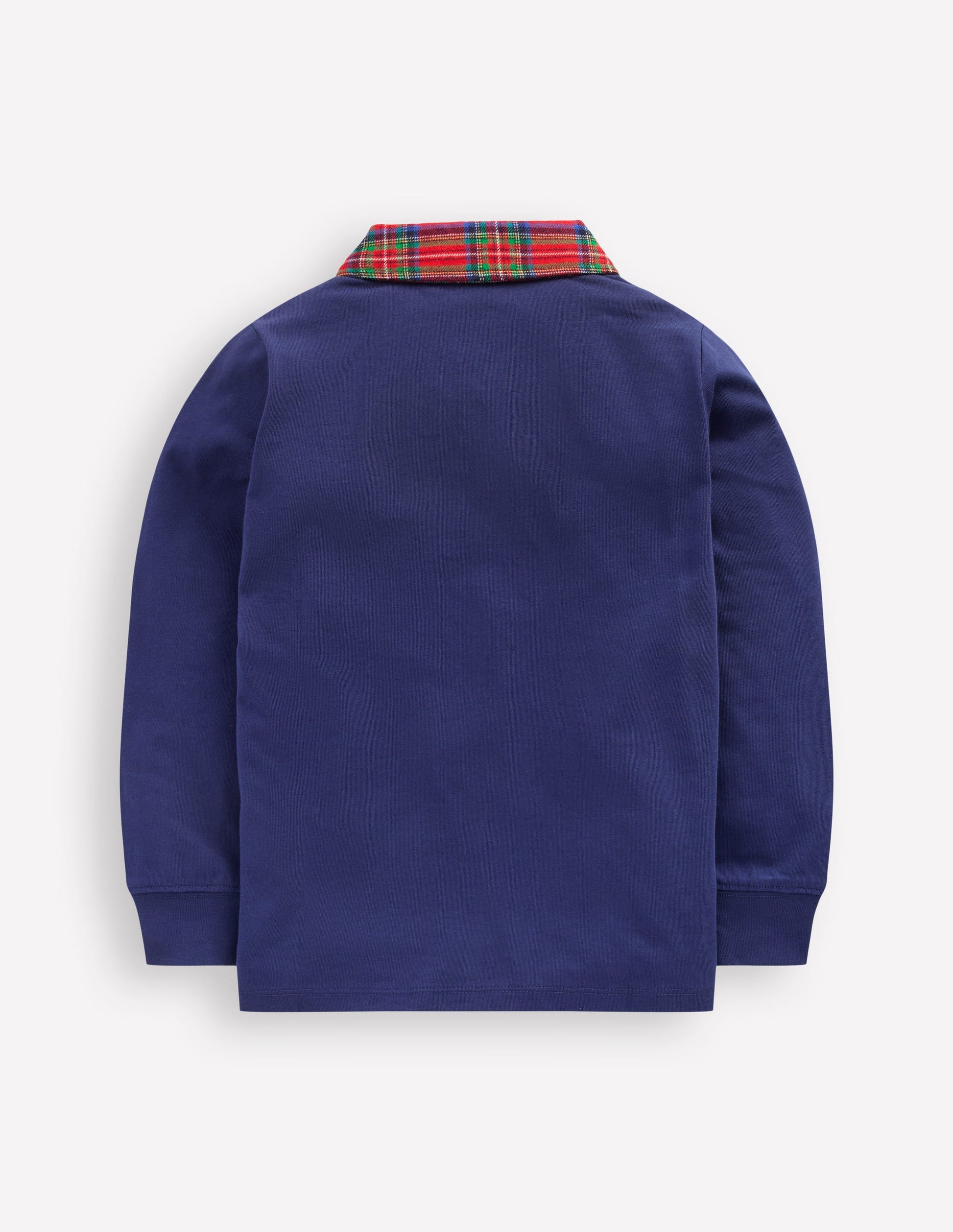 Langärmliges Poloshirt mit Kragen-Französisches Marineblau-2