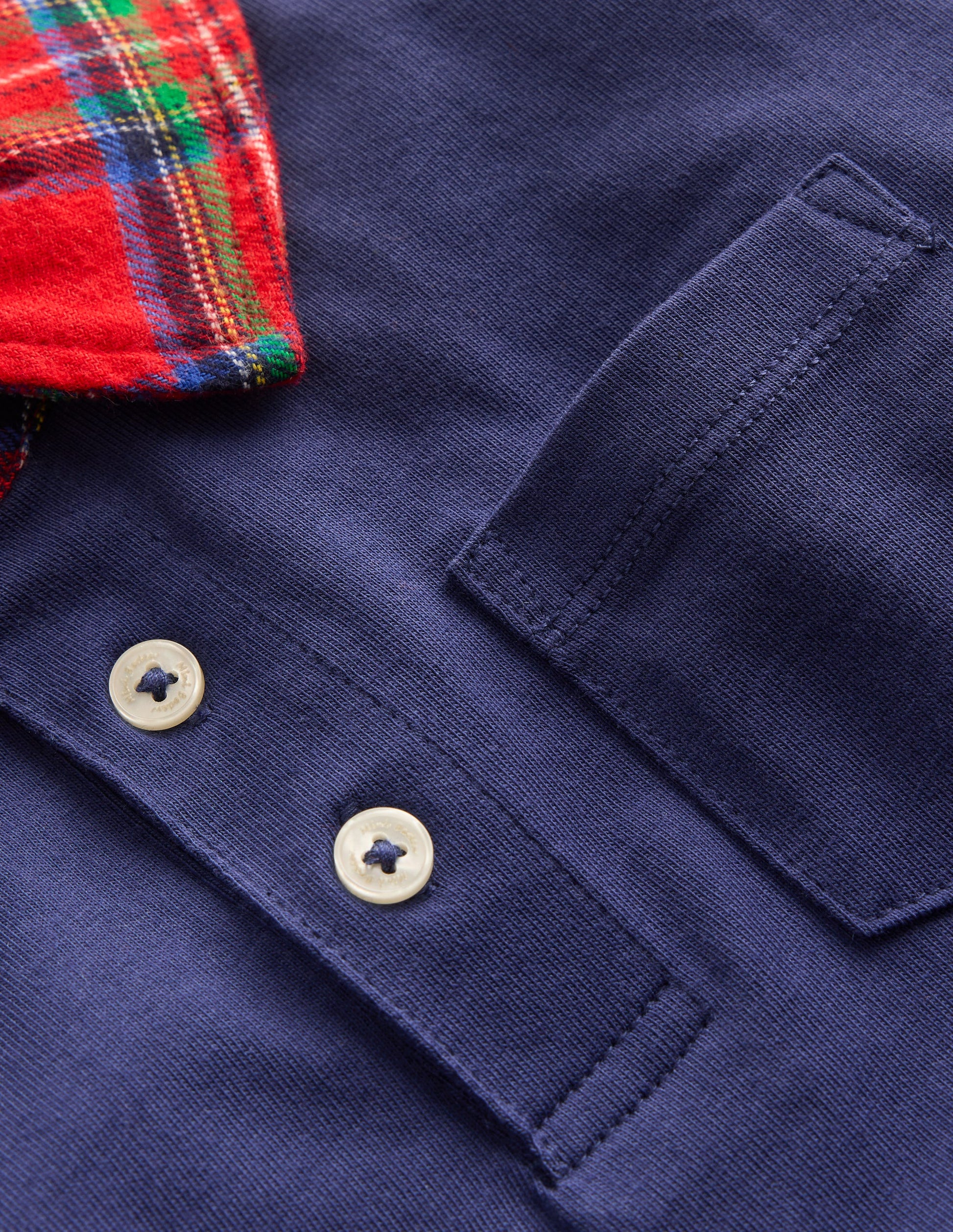 Langärmliges Poloshirt mit Kragen-Französisches Marineblau-4