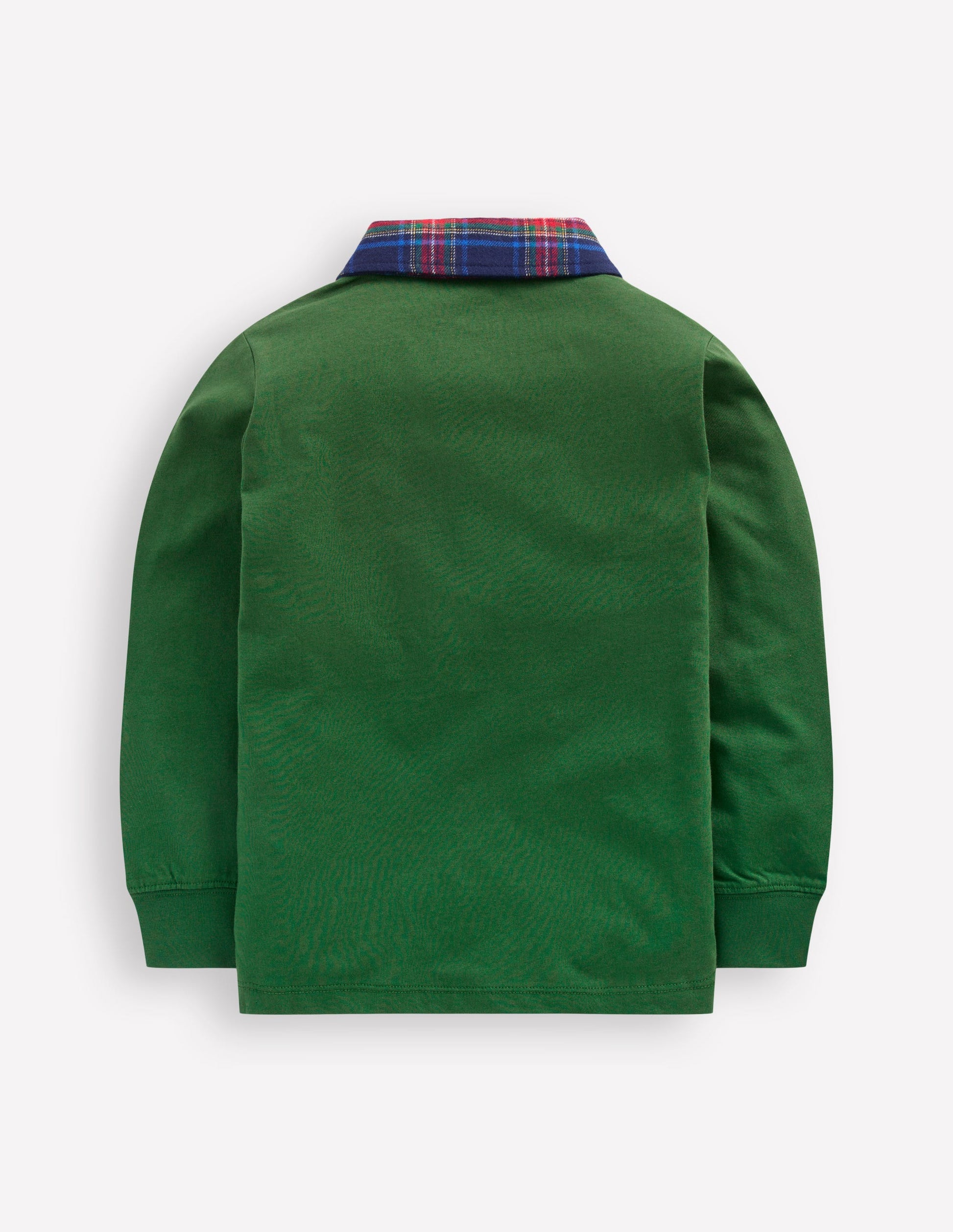 Langärmliges Poloshirt mit Kragen-Dunkelgrün-4