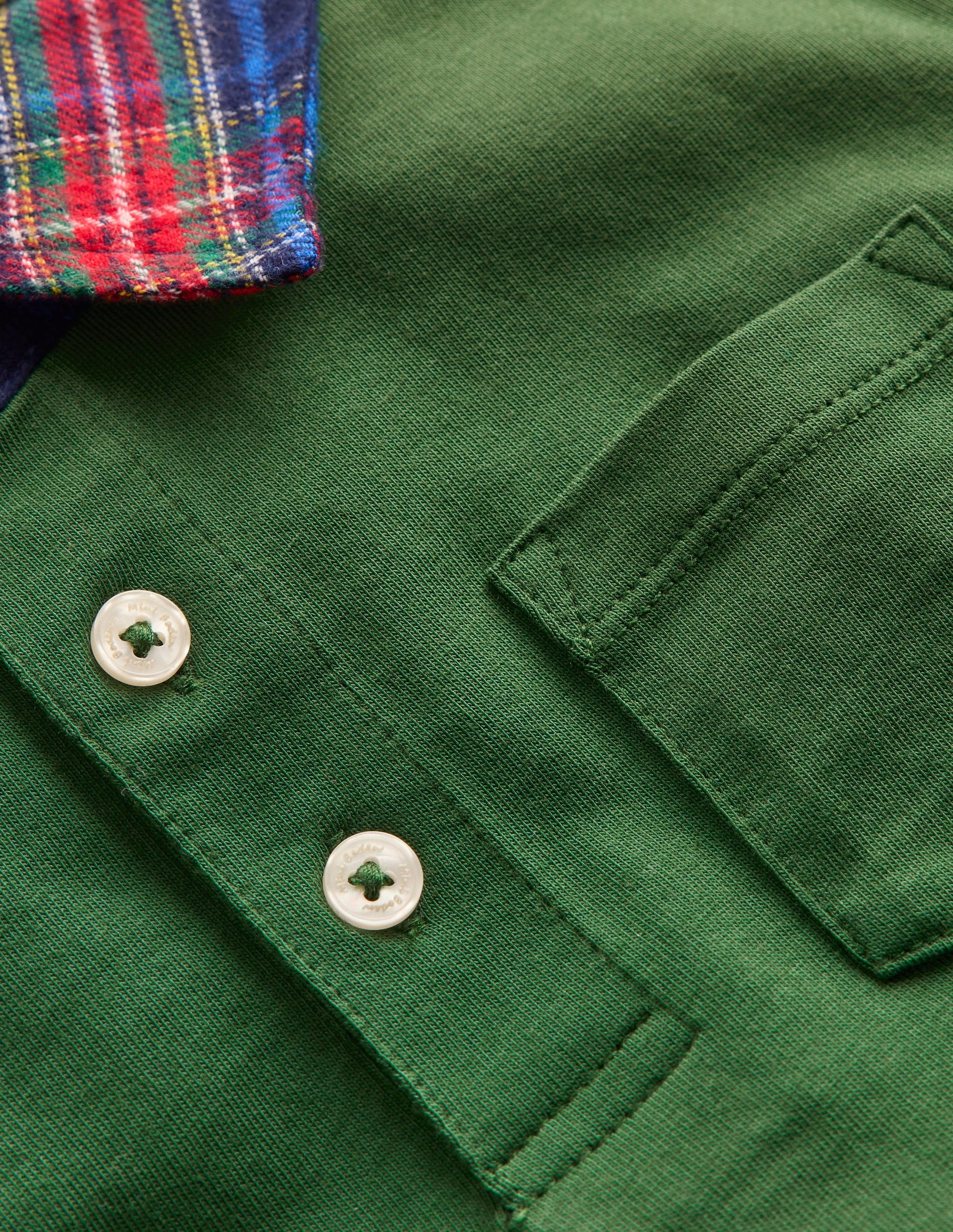 Langärmliges Poloshirt mit Kragen-Dunkelgrün-5